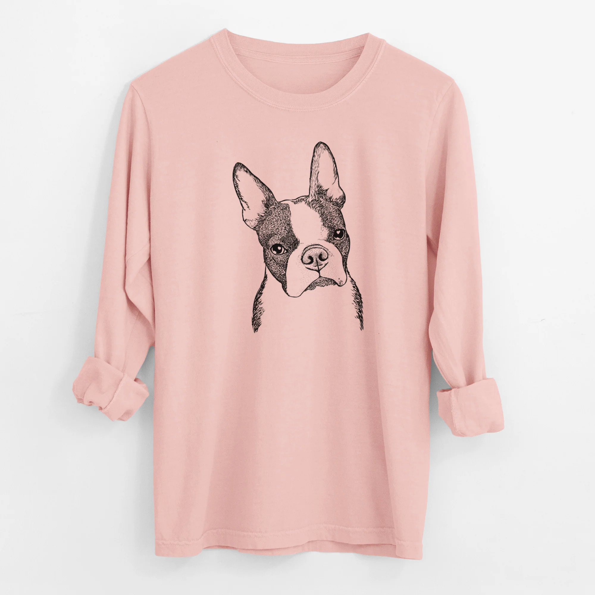Bare Samuel the Boston Terrier - Men's Heavyweight 100% Cotton Long Sleeve - Image 11