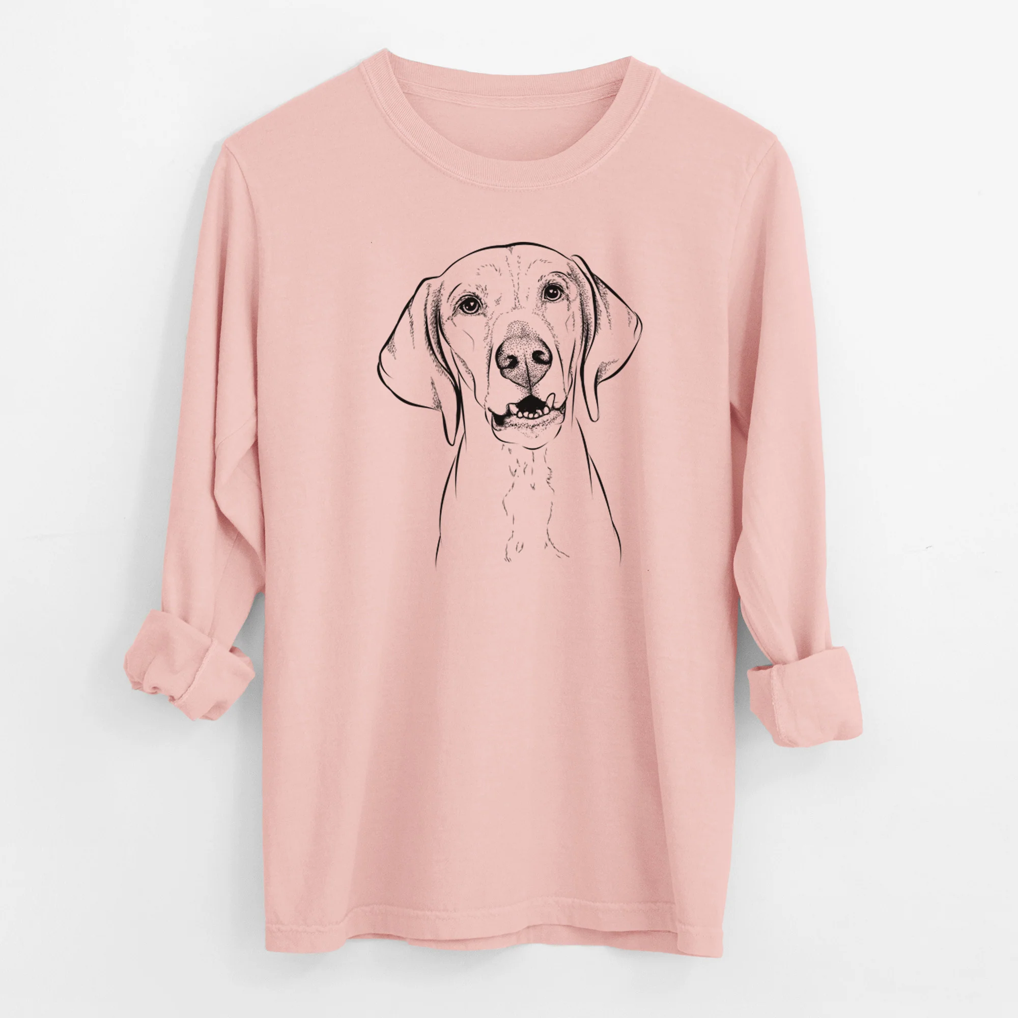 Bare Sarge the Vizsla - Men's Heavyweight 100% Cotton Long Sleeve - Image 11