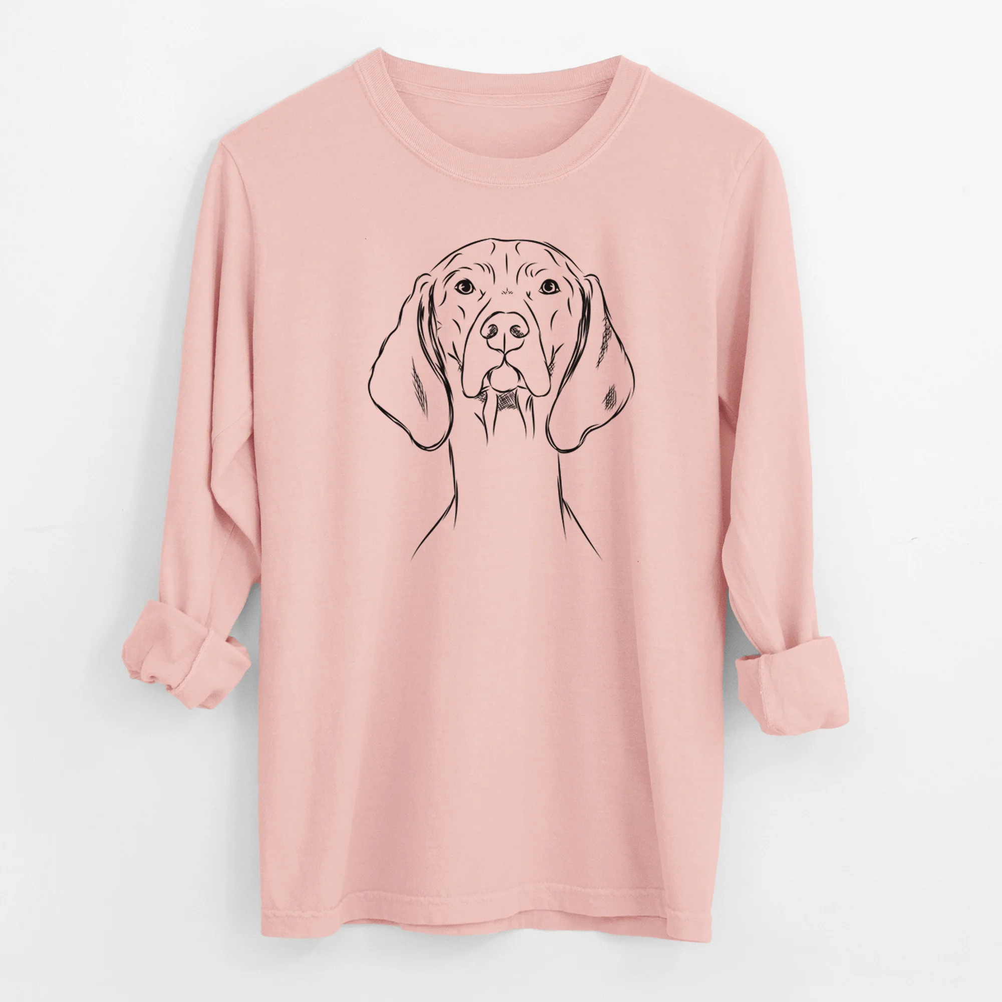 Bare Sawyer the Vizsla - Men's Heavyweight 100% Cotton Long Sleeve - Image 11