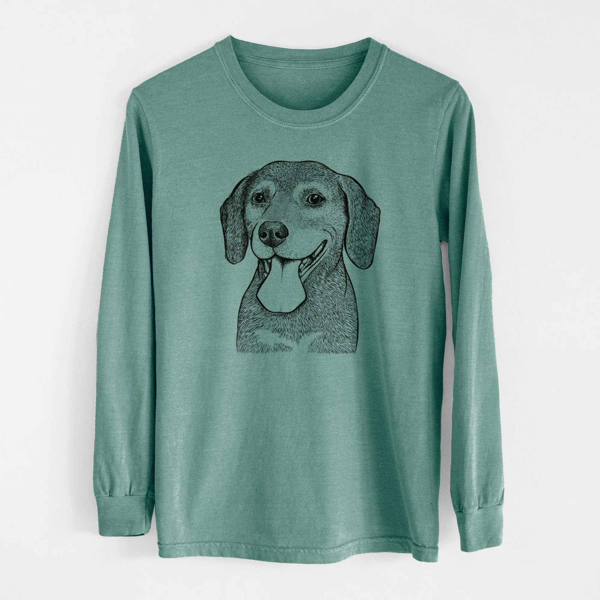 Bare Scarlett the Beagle - Men's Heavyweight 100% Cotton Long Sleeve - Image 12