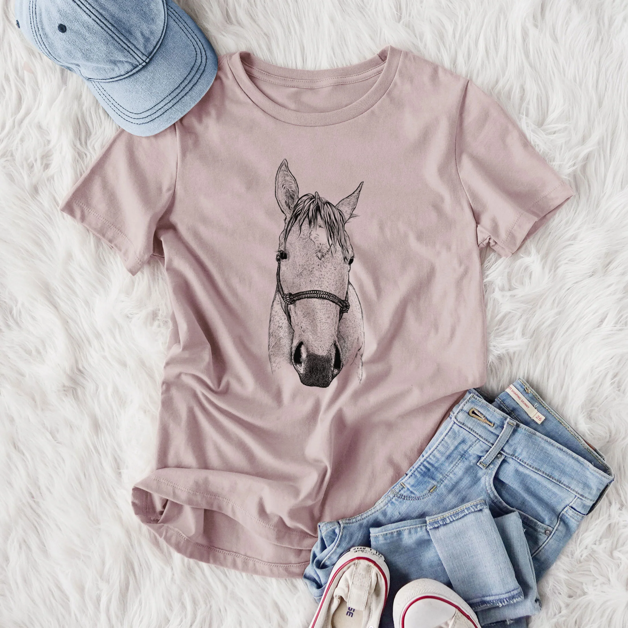 Bare SeaBee the Quarter Horse - Women's Lightweight Relaxed Fit 100% Cotton Crewneck - Image 4