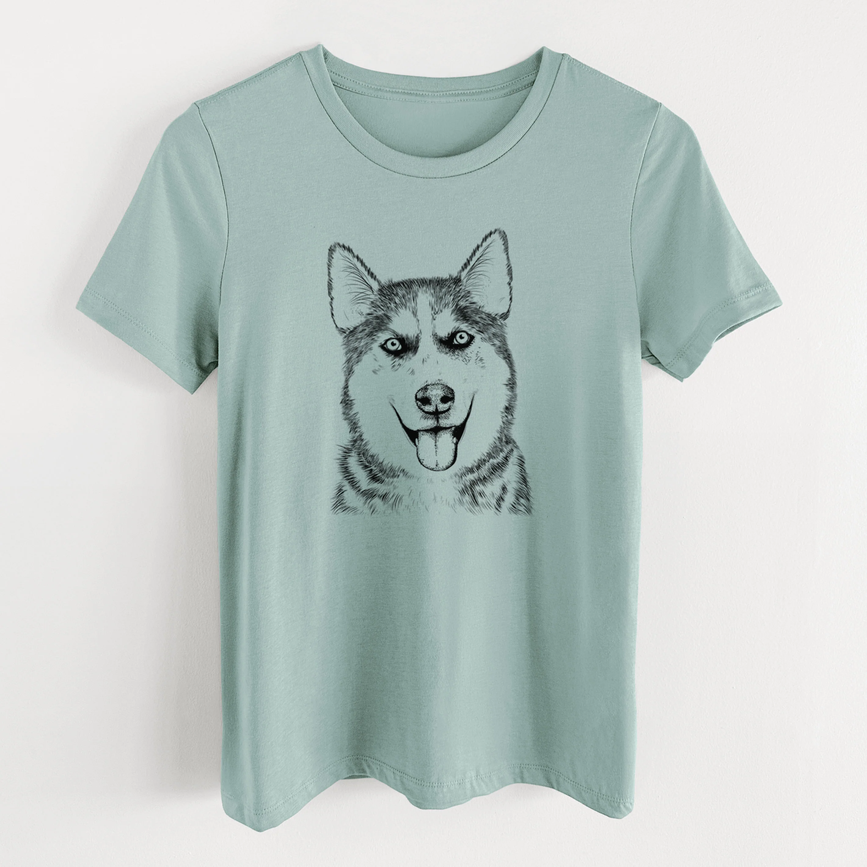 Bare Sesi the Siberian Husky - Women's Lightweight Relaxed Fit 100% Cotton Crewneck - Image 10