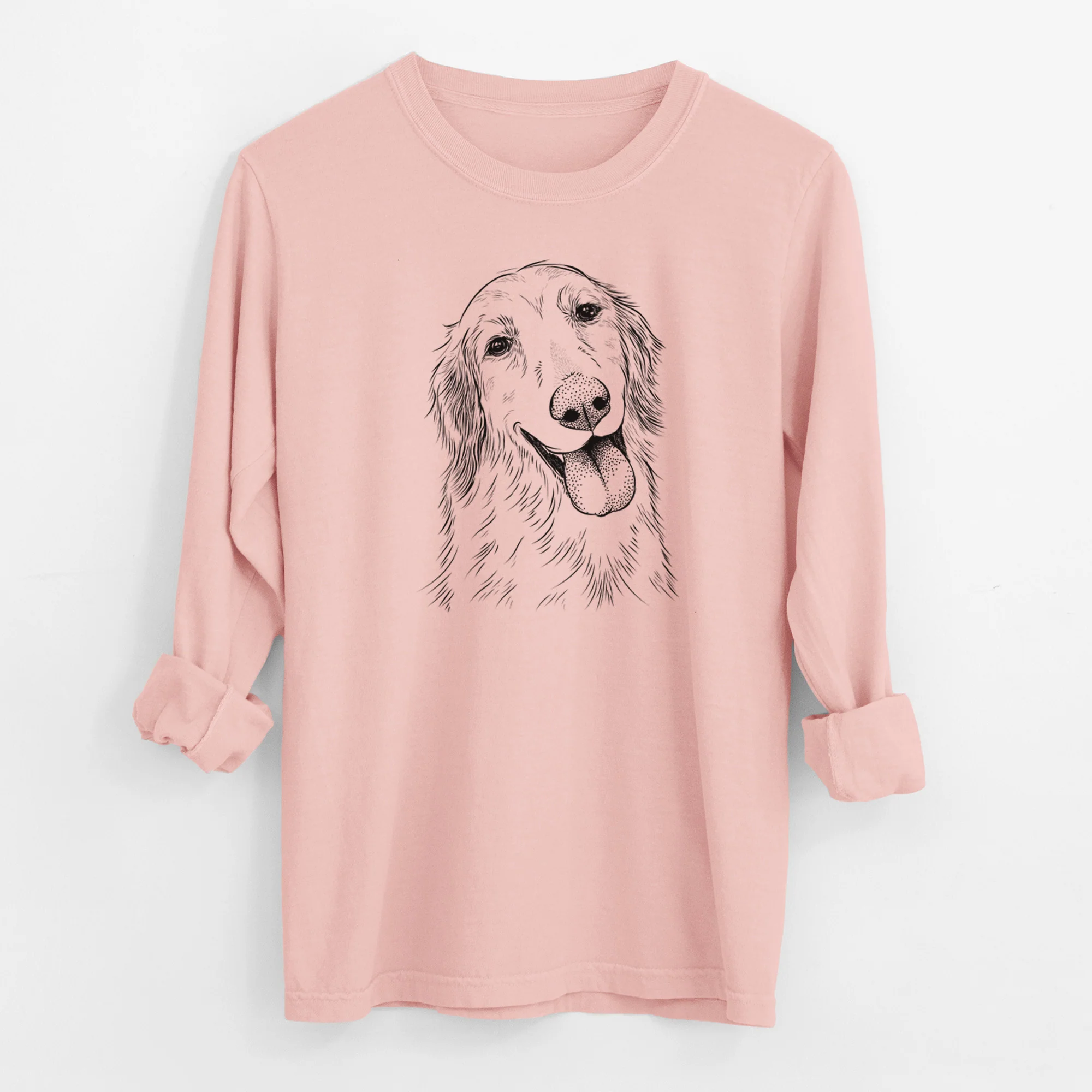 Bare Shelby the Golden Retriever - Men's Heavyweight 100% Cotton Long Sleeve - Image 11