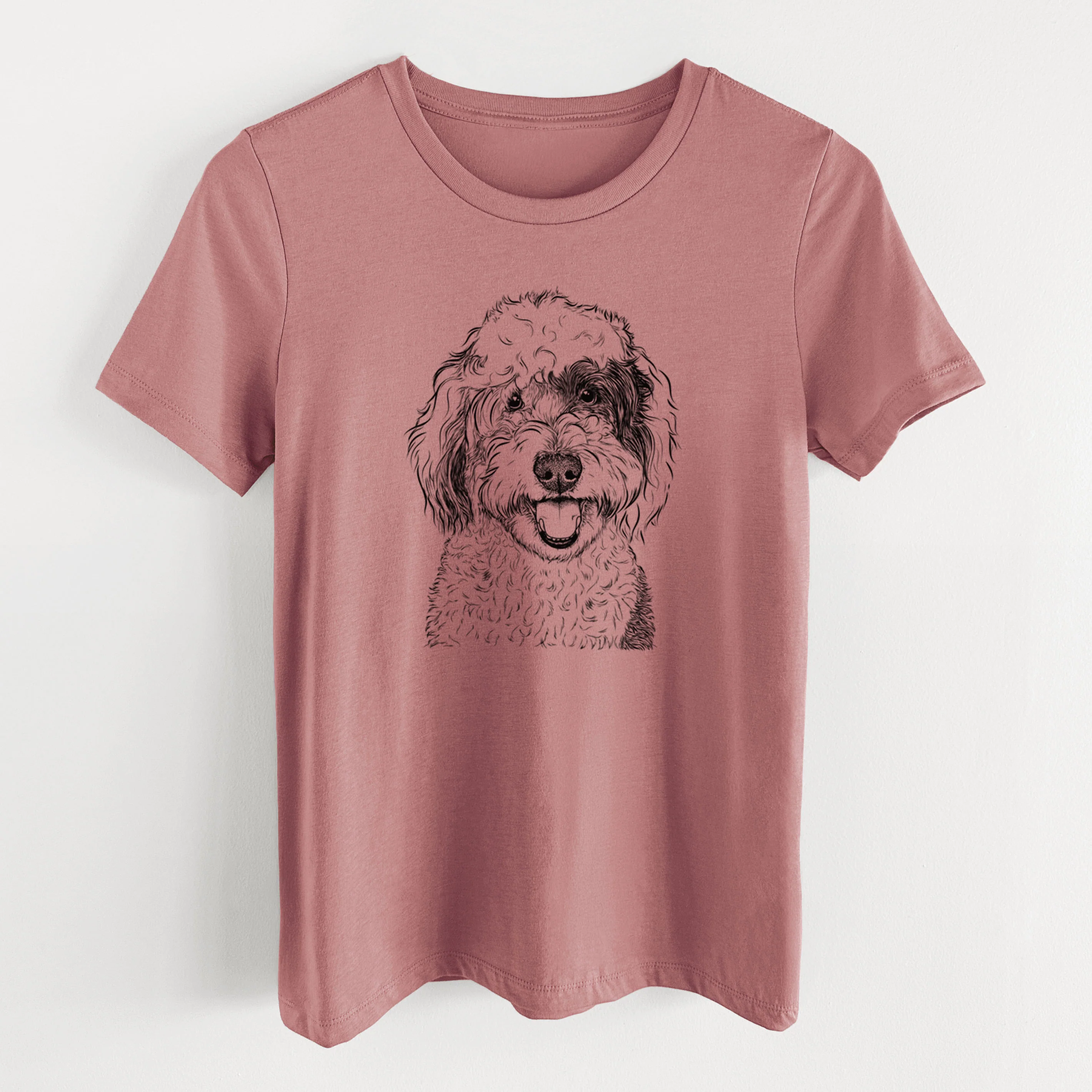 Bare Sherlock the Sheepadoodle - Women's Lightweight Relaxed Fit 100% Cotton Crewneck - Image 14