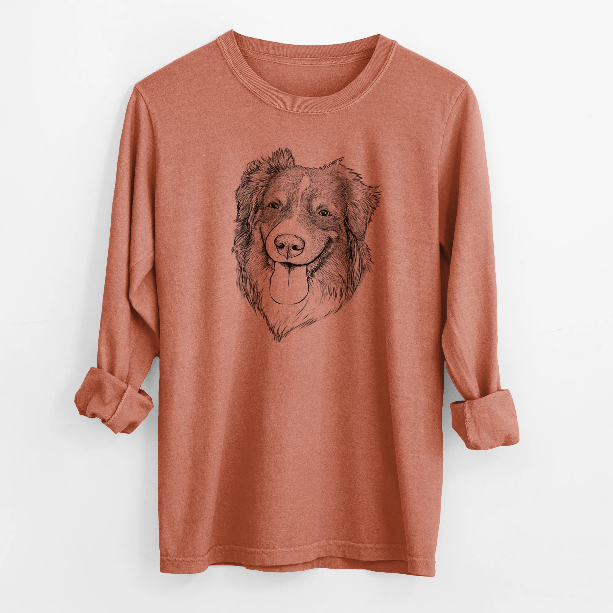 Bare Siena the Australian Shepherd - Men's Heavyweight 100% Cotton Long Sleeve - Image 13