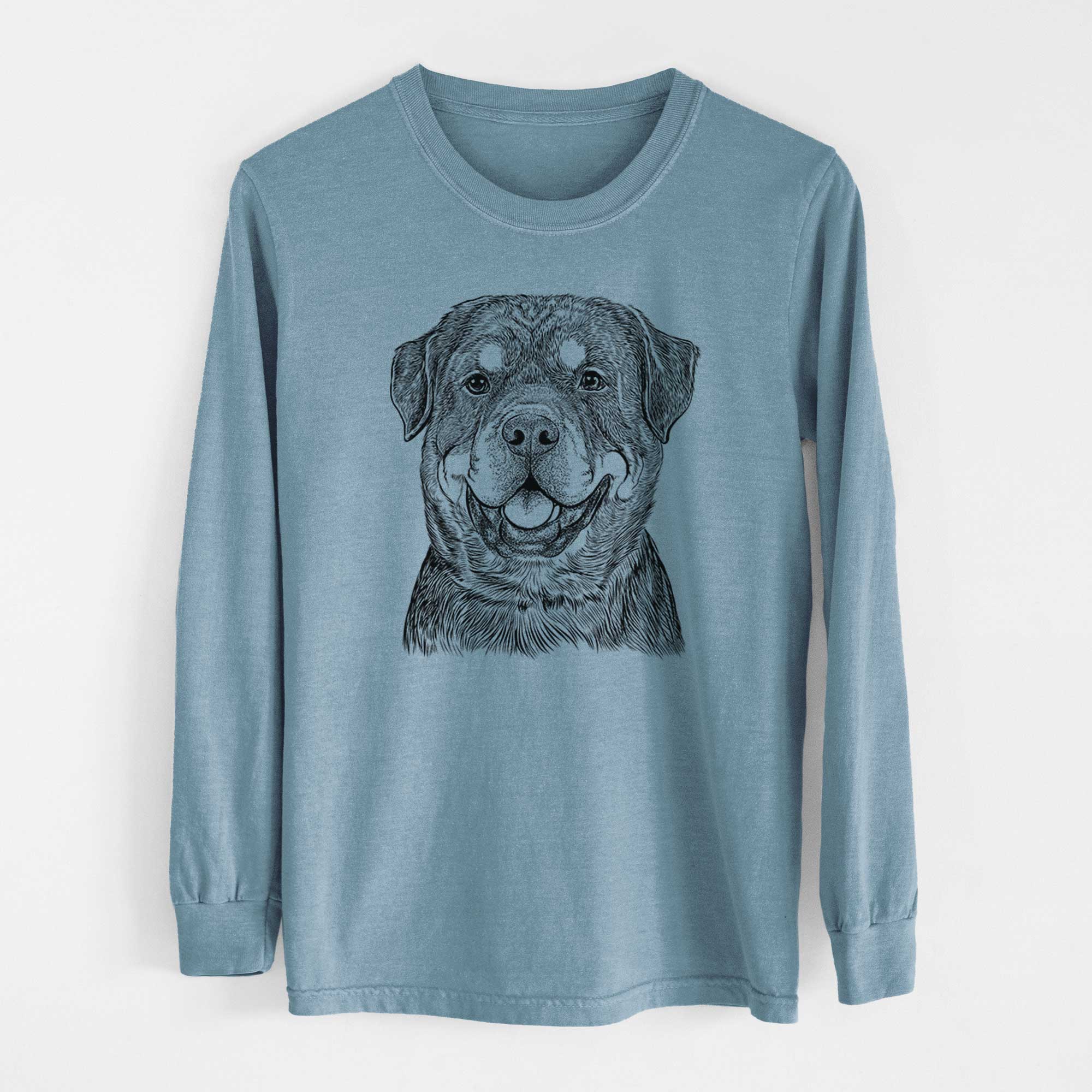 Bare Sig the Rottweiler - Men's Heavyweight 100% Cotton Long Sleeve - Image 8