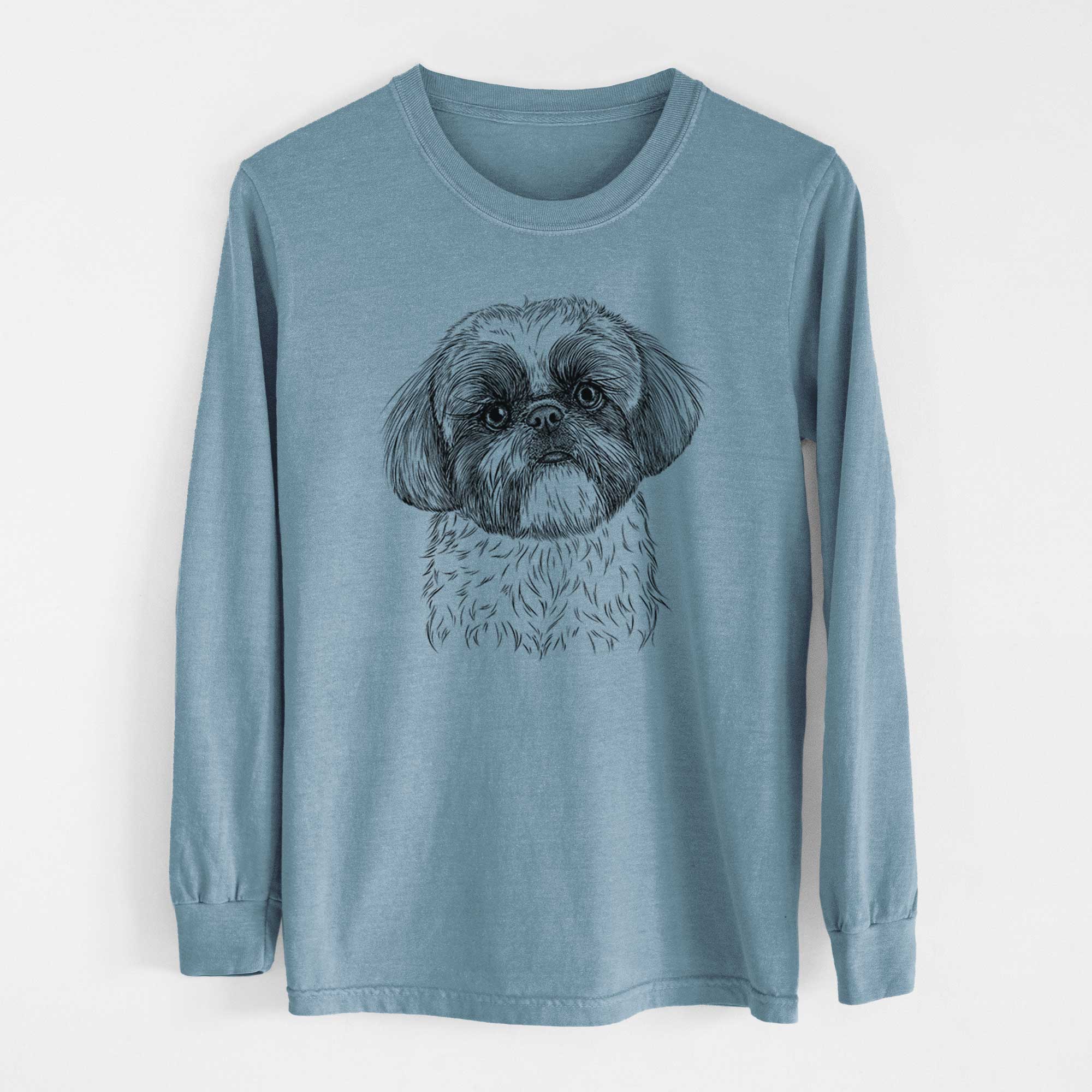 Bare Simon the Shih Tzu - Men's Heavyweight 100% Cotton Long Sleeve - Image 8