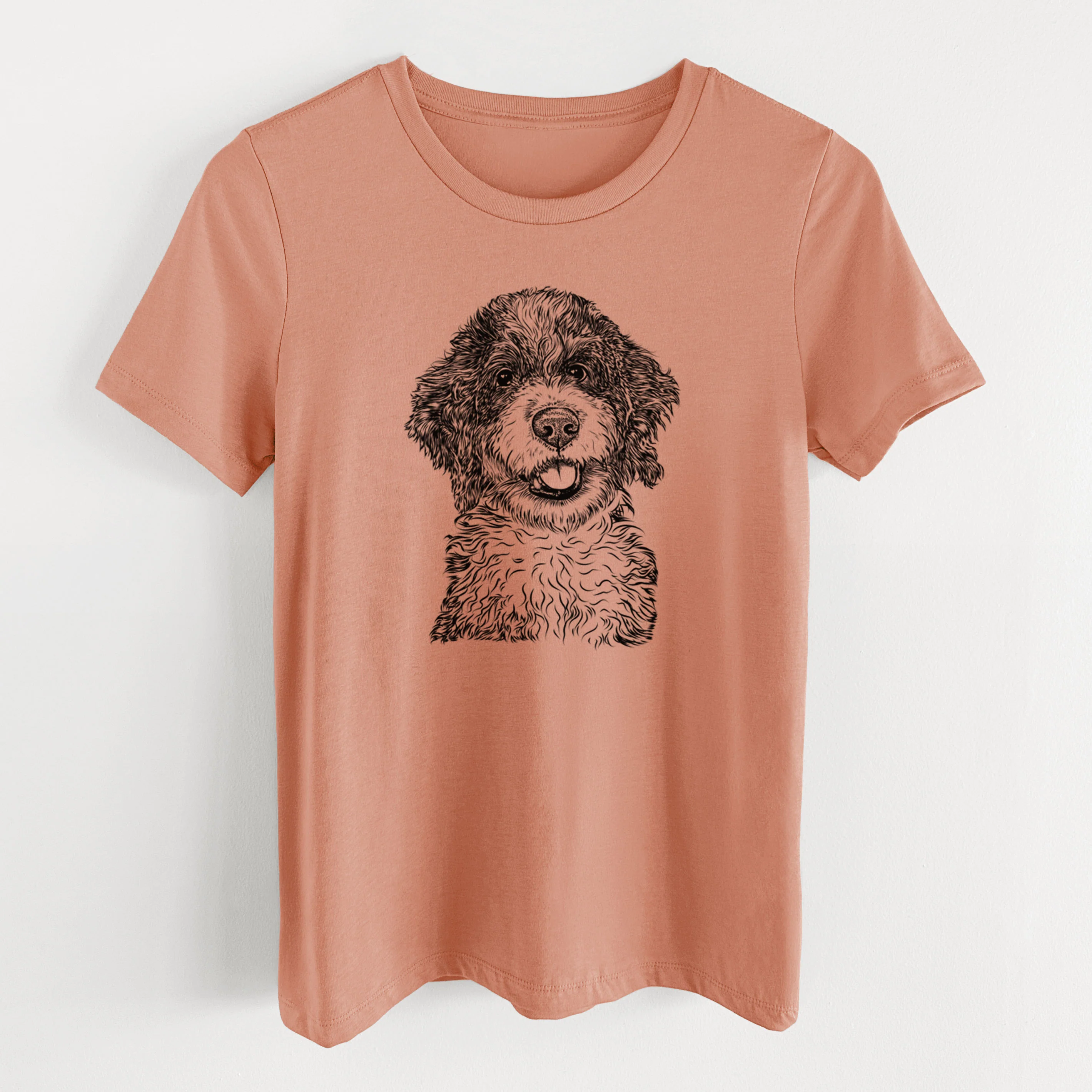 Bare Smoky the Bernedoodle Puppy - Women's Lightweight Relaxed Fit 100% Cotton Crewneck - Image 13