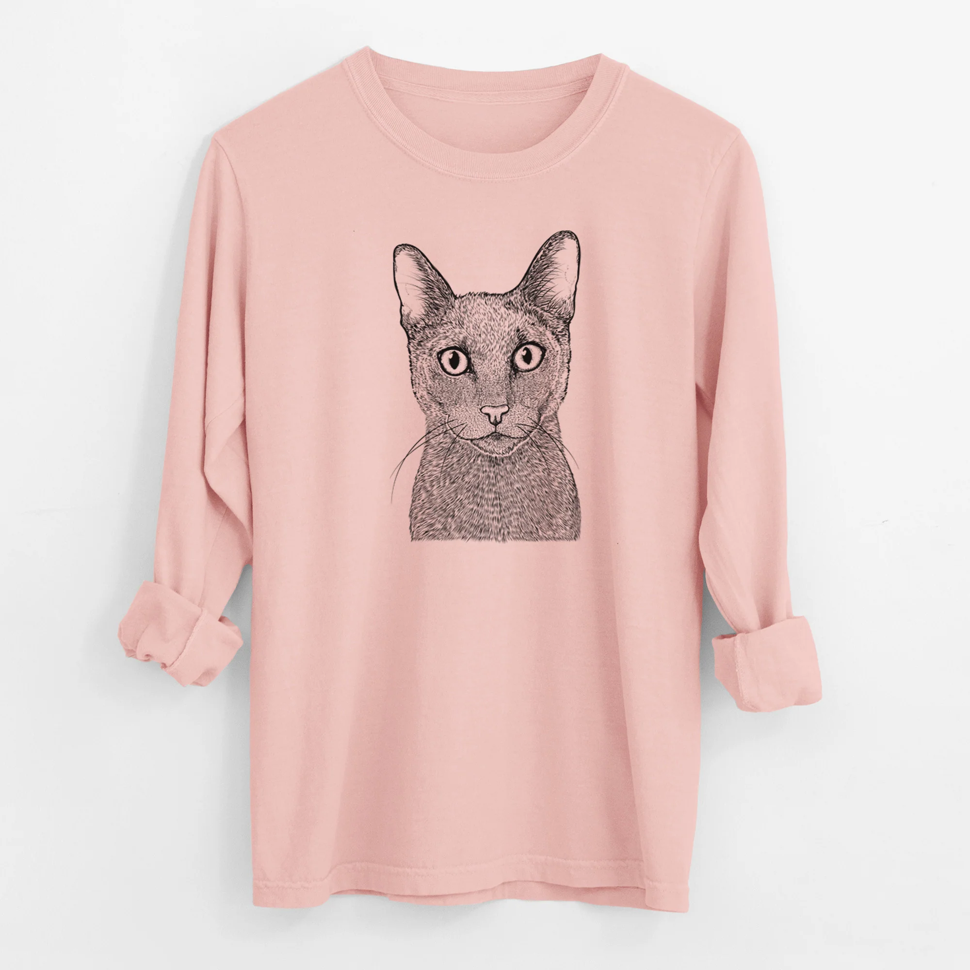 Bare Stanley the Russian Blue Cat - Men's Heavyweight 100% Cotton Long Sleeve - Image 11