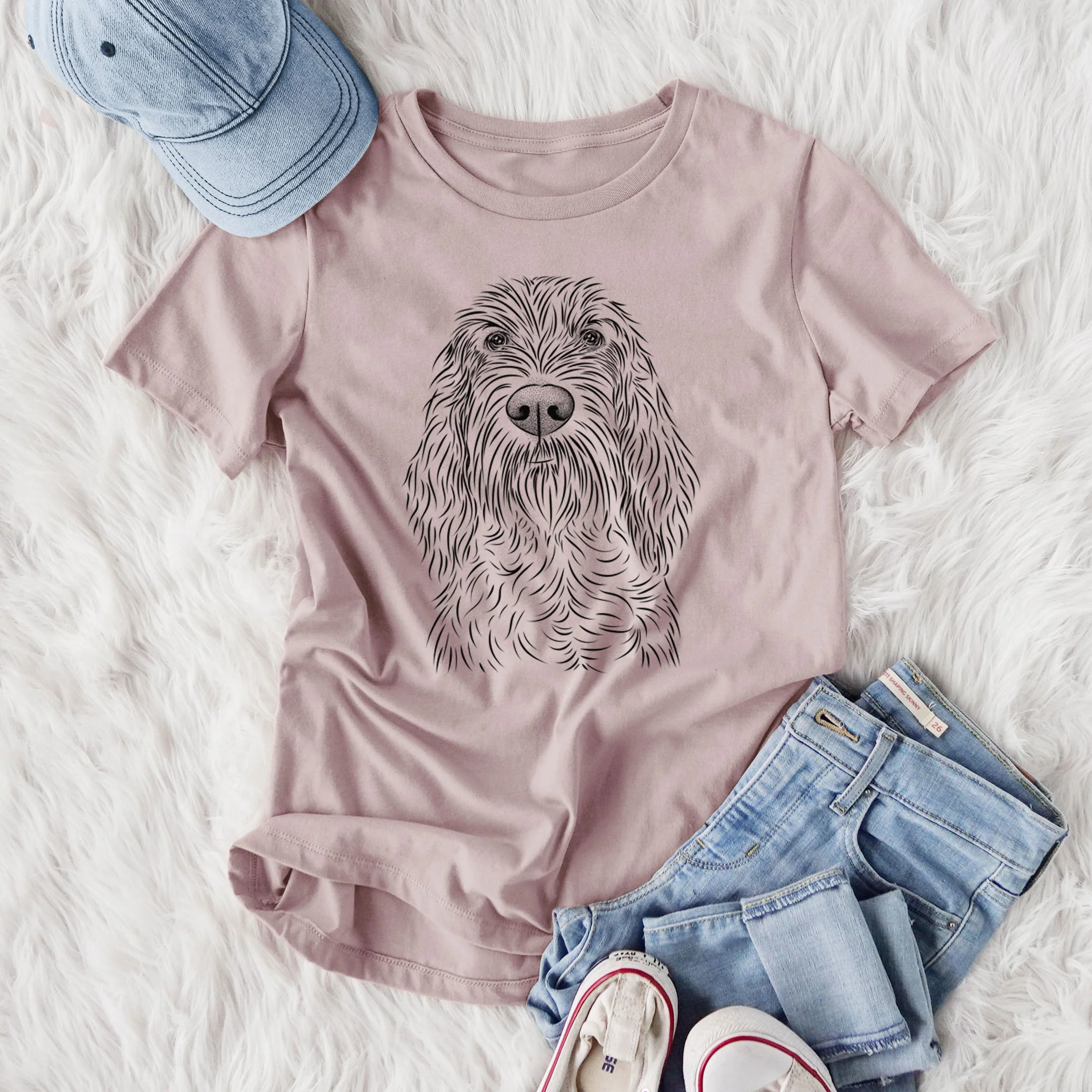 Bare Stefano the Spinone Italiano - Women's Lightweight Relaxed Fit 100% Cotton Crewneck - Image 4
