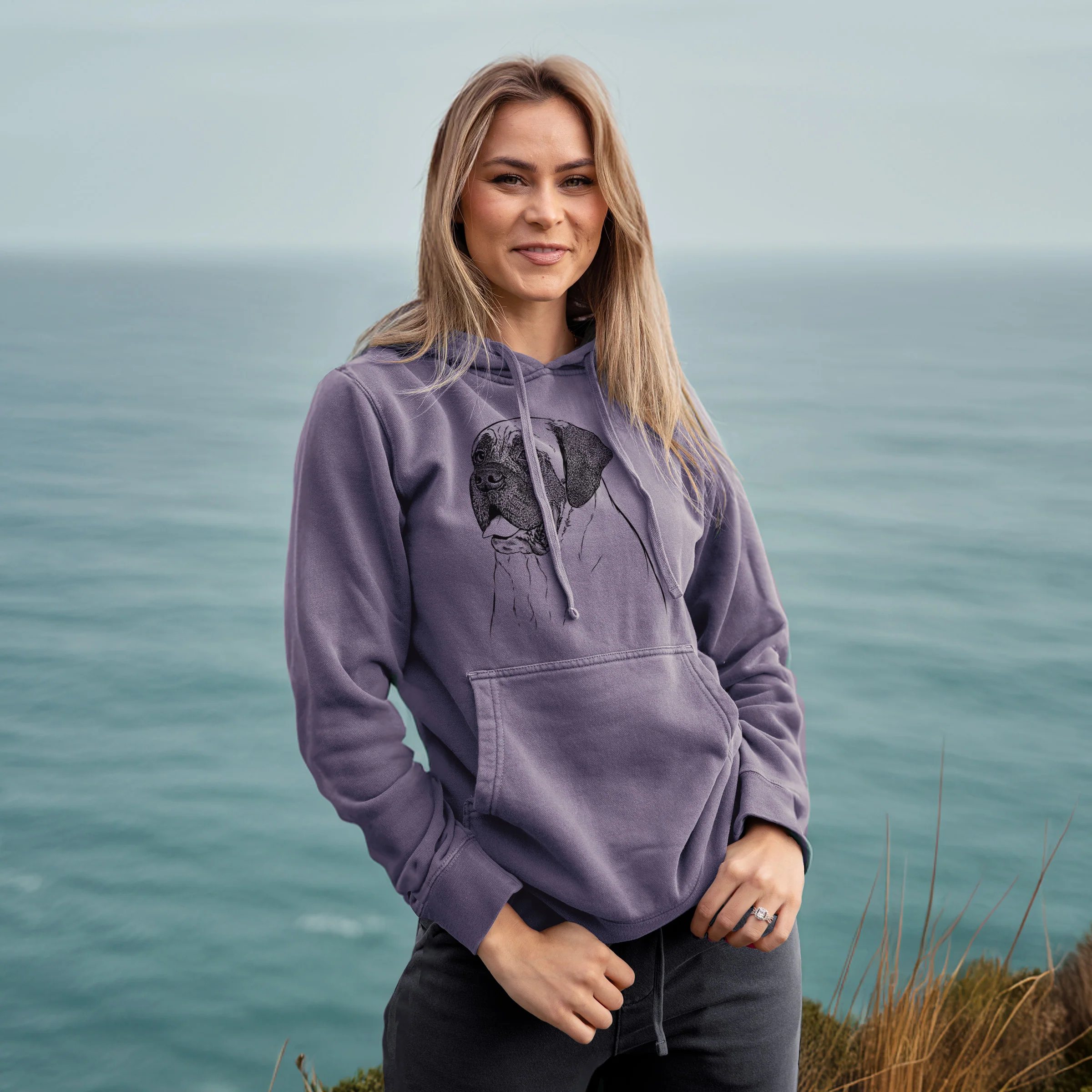 Bare Sterling the English Mastiff - Unisex Pigment Dyed Hoodie - Image 4
