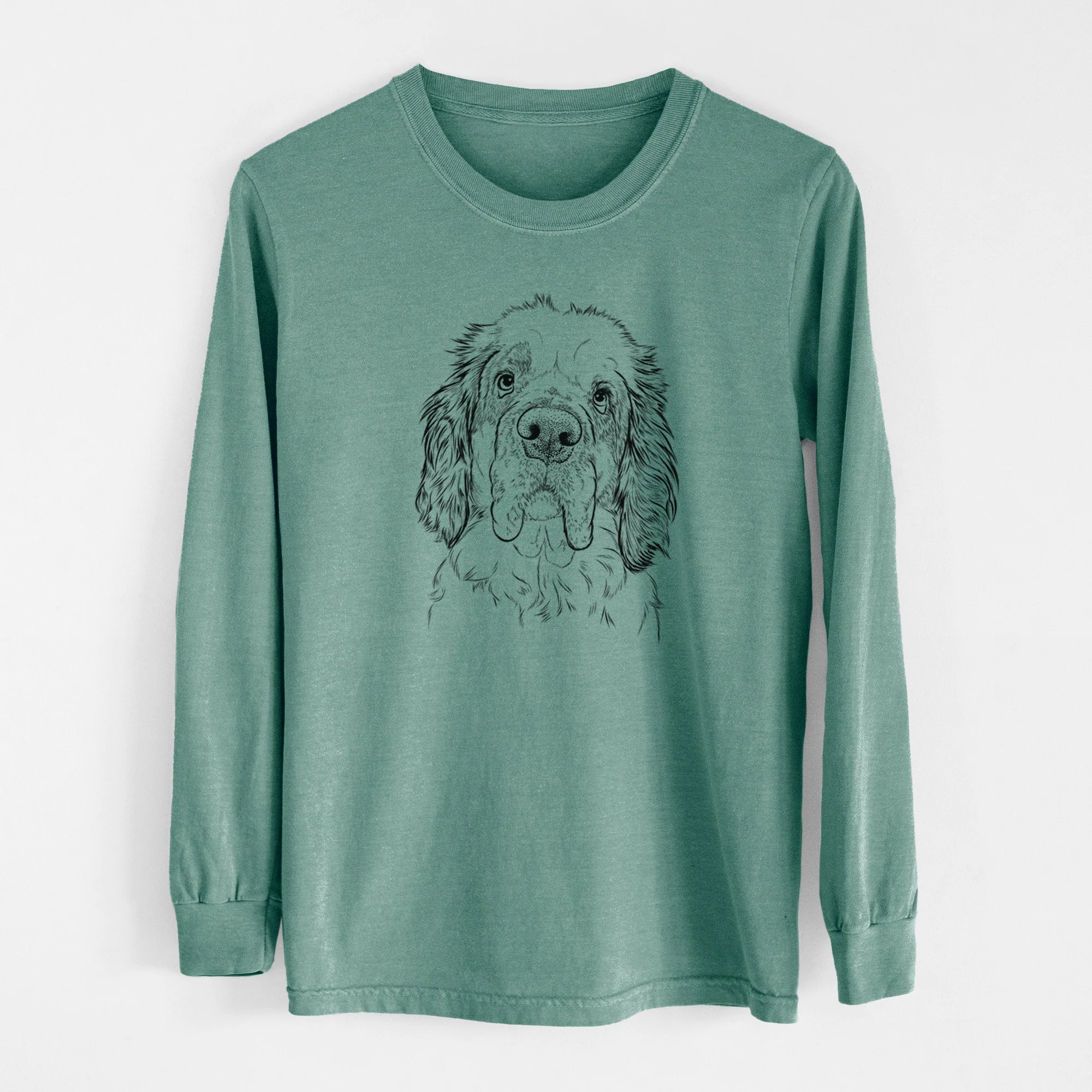 Bare Sully the Clumber Spaniel - Men's Heavyweight 100% Cotton Long Sleeve - Image 12