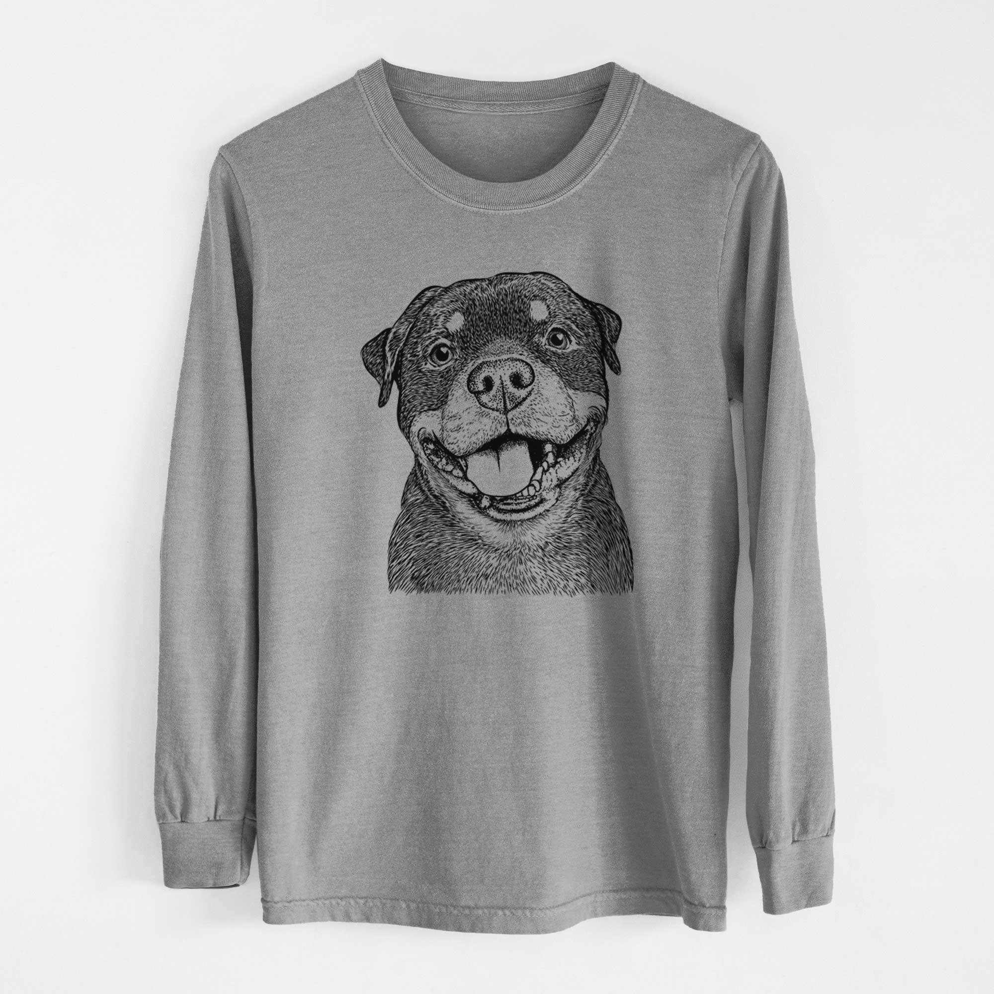 Bare Talos the Rottweiler - Men's Heavyweight 100% Cotton Long Sleeve - Image 7