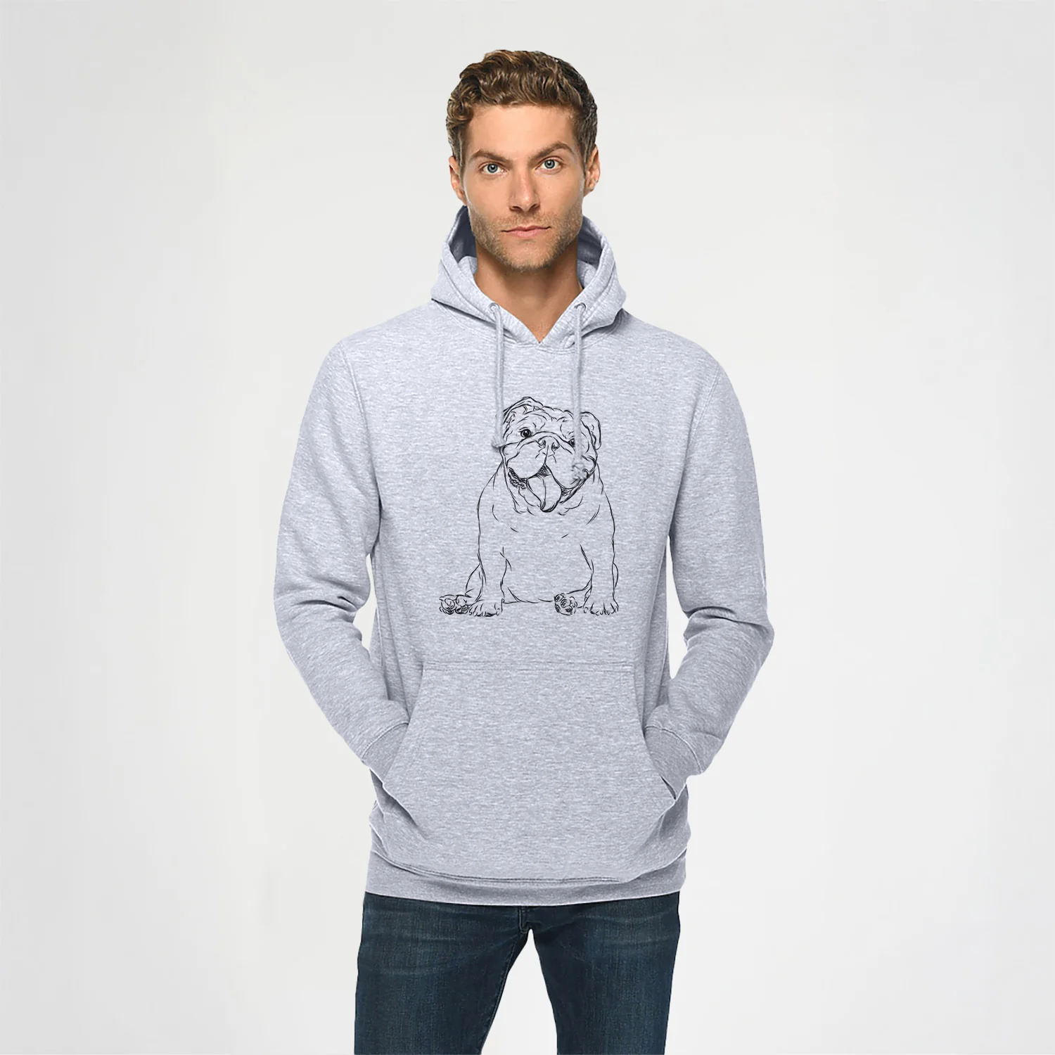 Tank the English Bulldog- Heavyweight Fleece Hoodie - Image 2