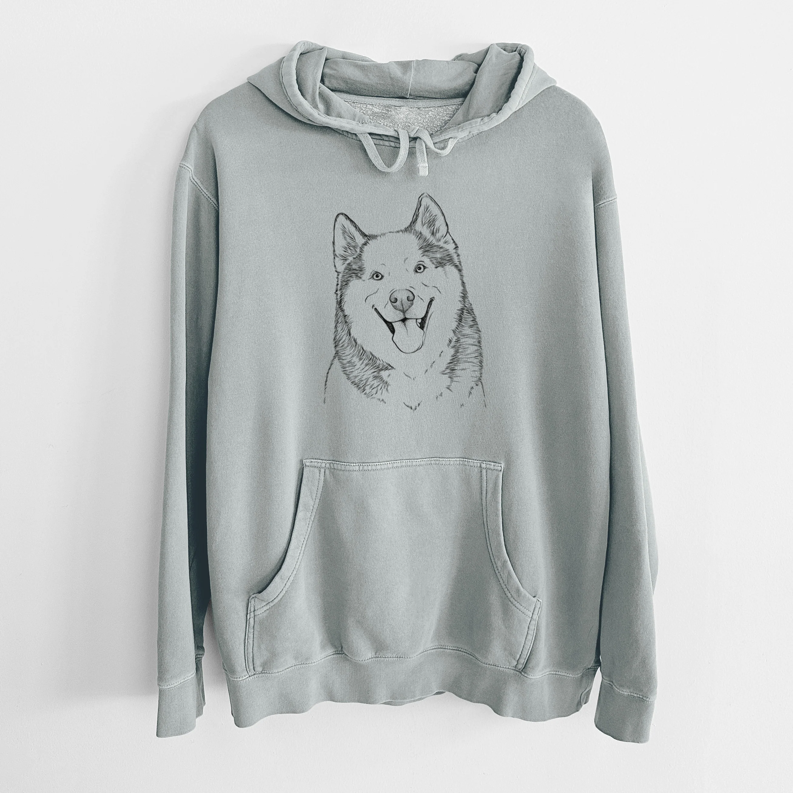 Bare Teak the Siberian Husky - Unisex Pigment Dyed Hoodie - Image 8