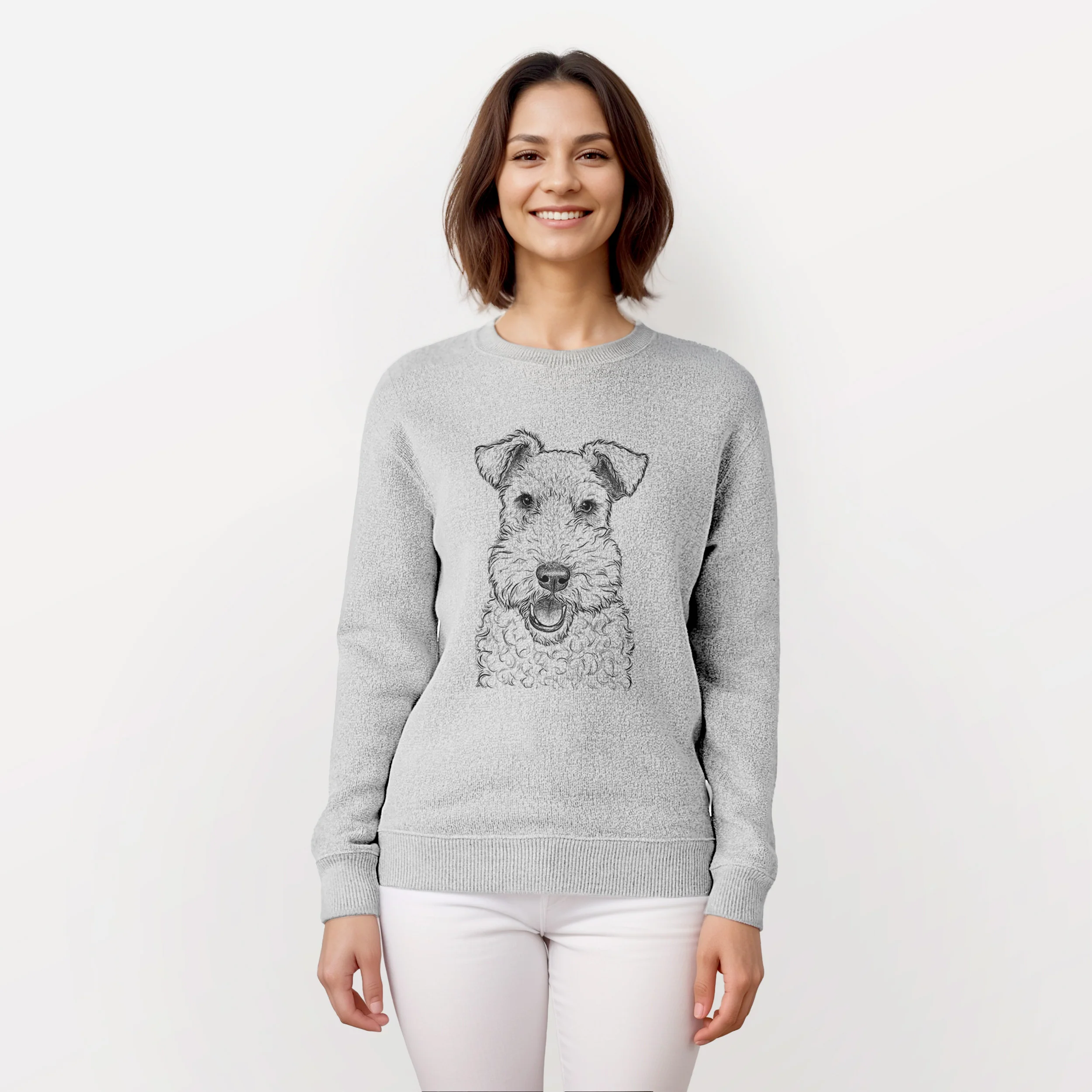 Ted the Wire Fox Terrier - Knit Sweatshirt - Image 2