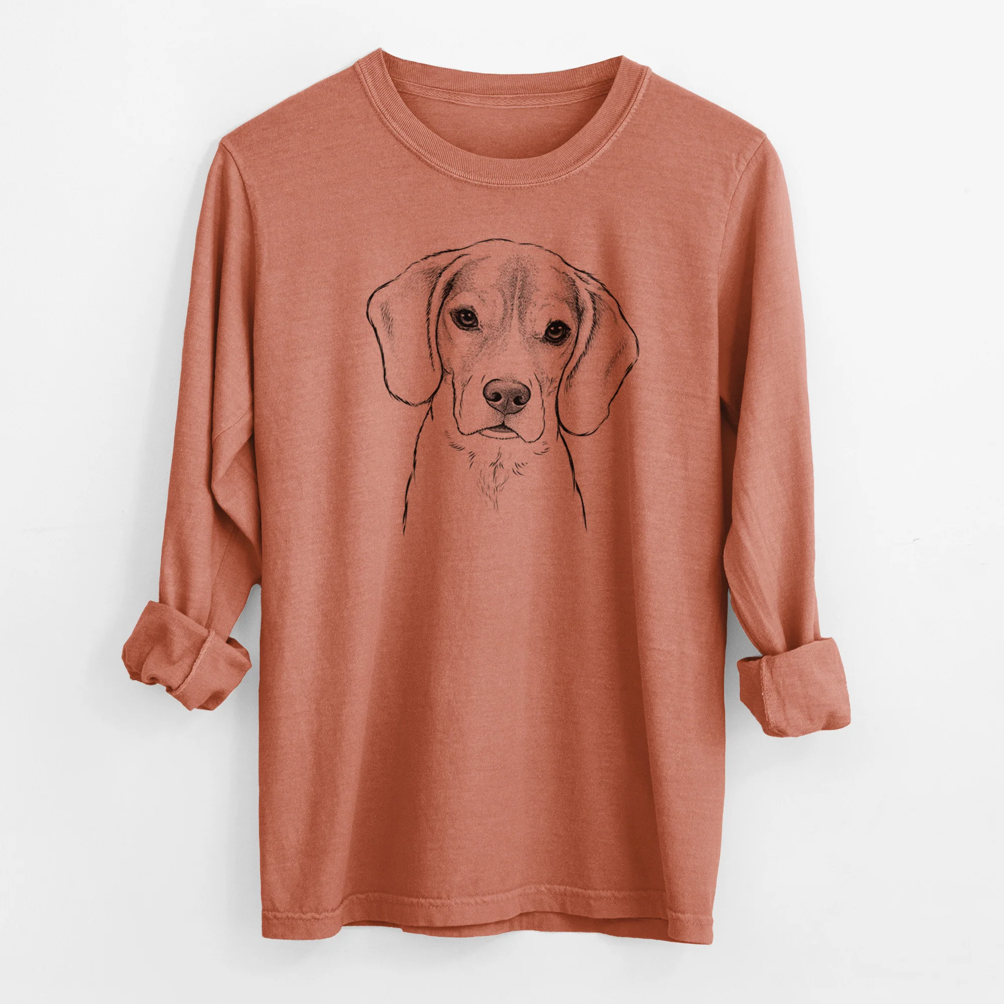 Bare Thea the Beagle - Men's Heavyweight 100% Cotton Long Sleeve - Image 13