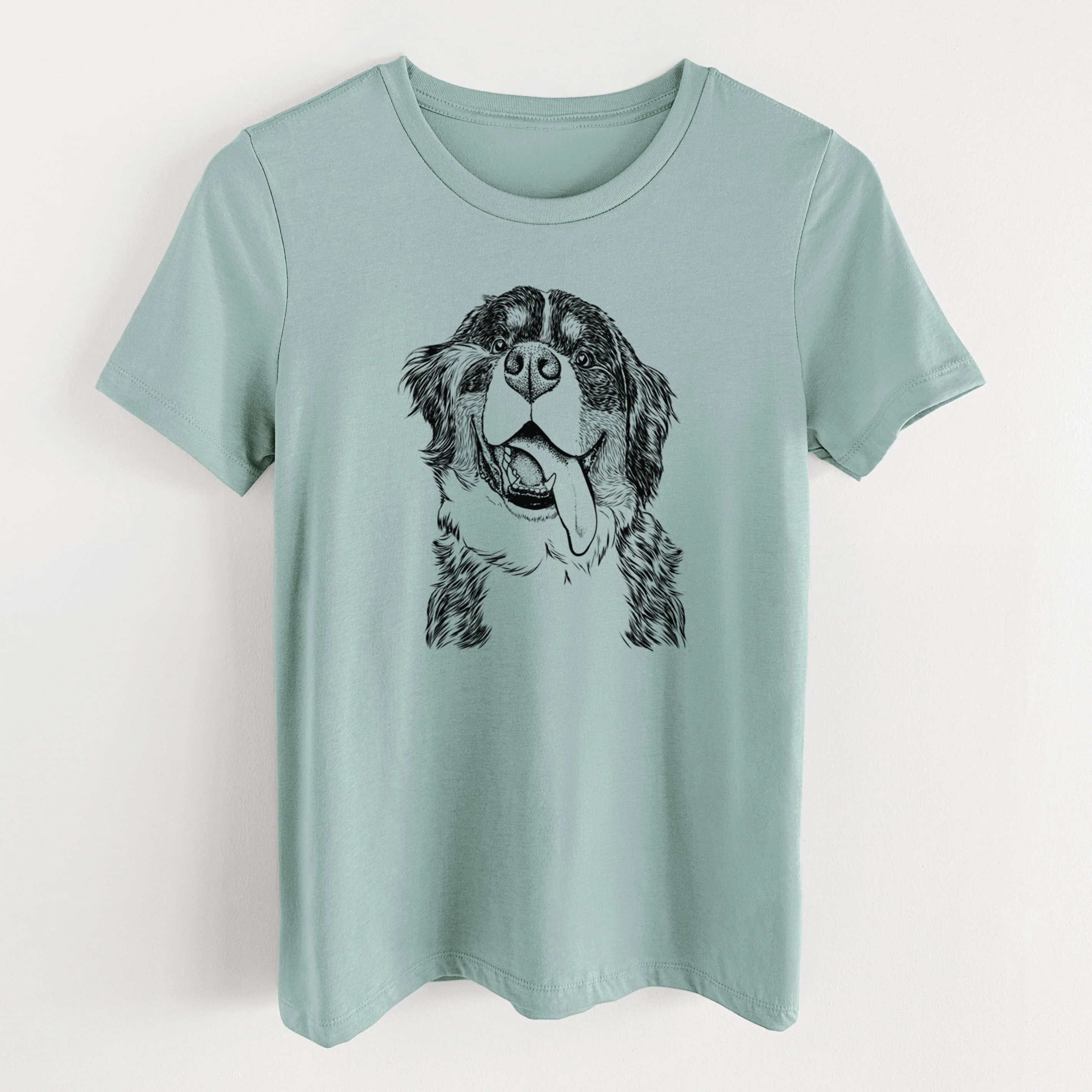 Bare Theo the Bernese Mountain Dog - Women's Lightweight Relaxed Fit 100% Cotton Crewneck - Image 10