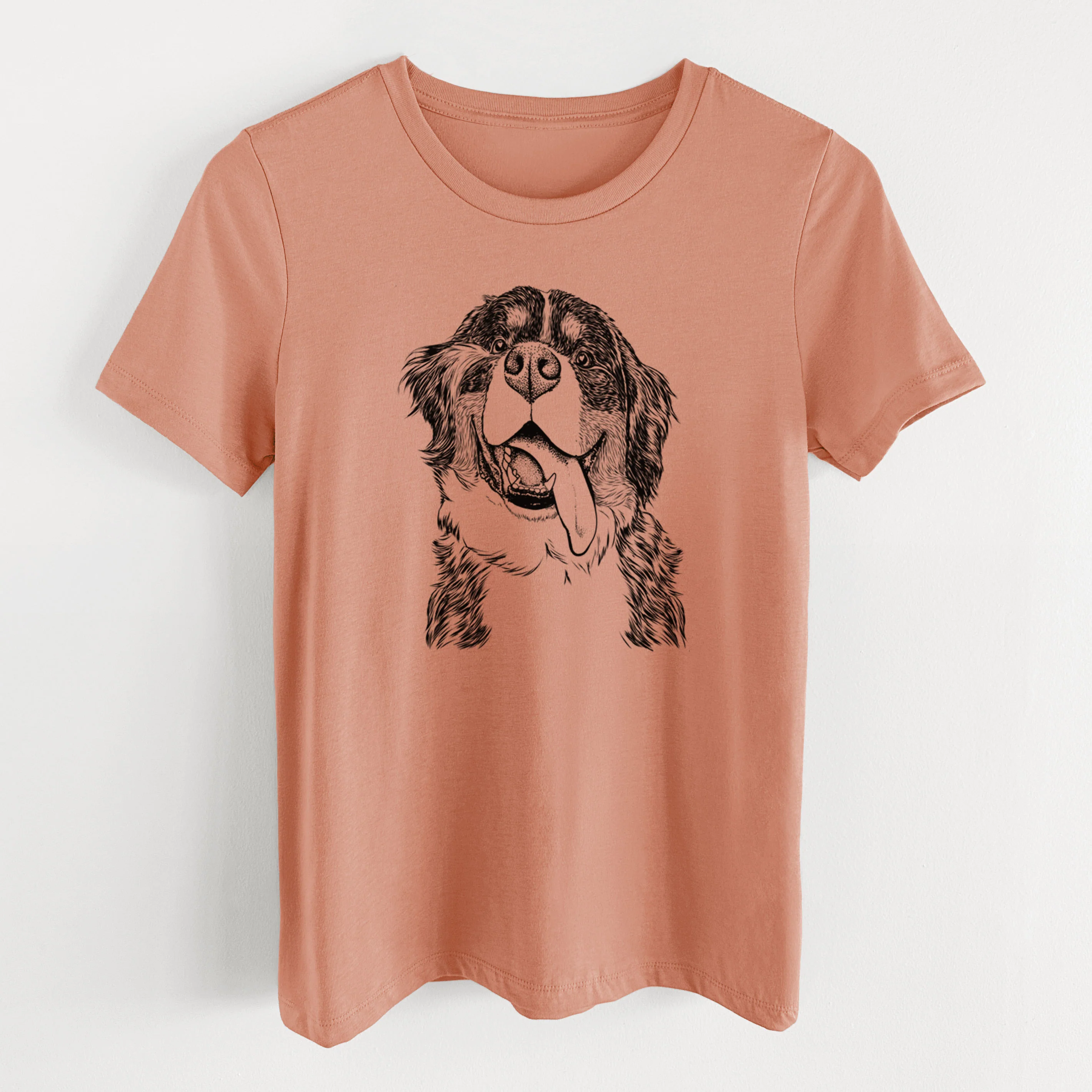 Bare Theo the Bernese Mountain Dog - Women's Lightweight Relaxed Fit 100% Cotton Crewneck - Image 13
