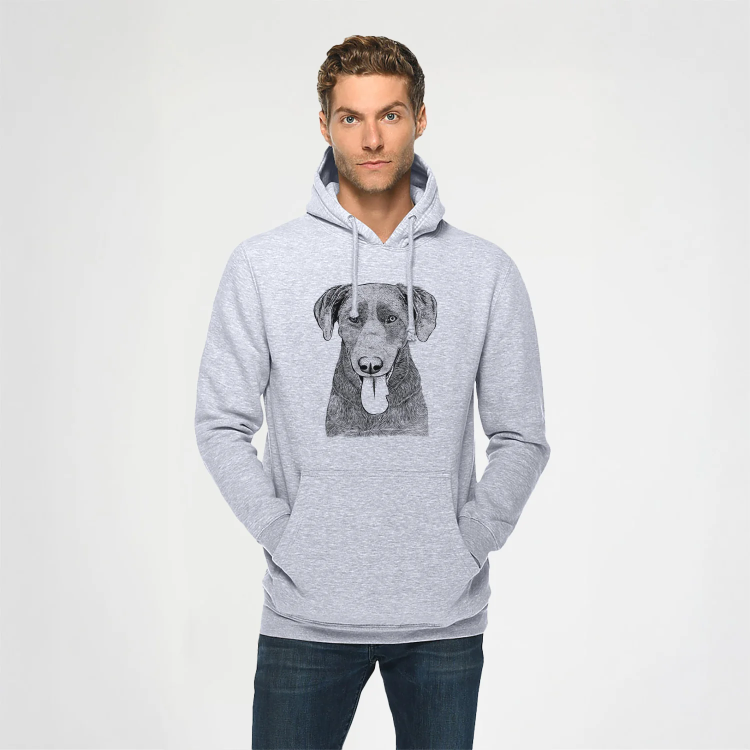 Tobes the Chocolate Lab- Heavyweight Fleece Hoodie - Image 2