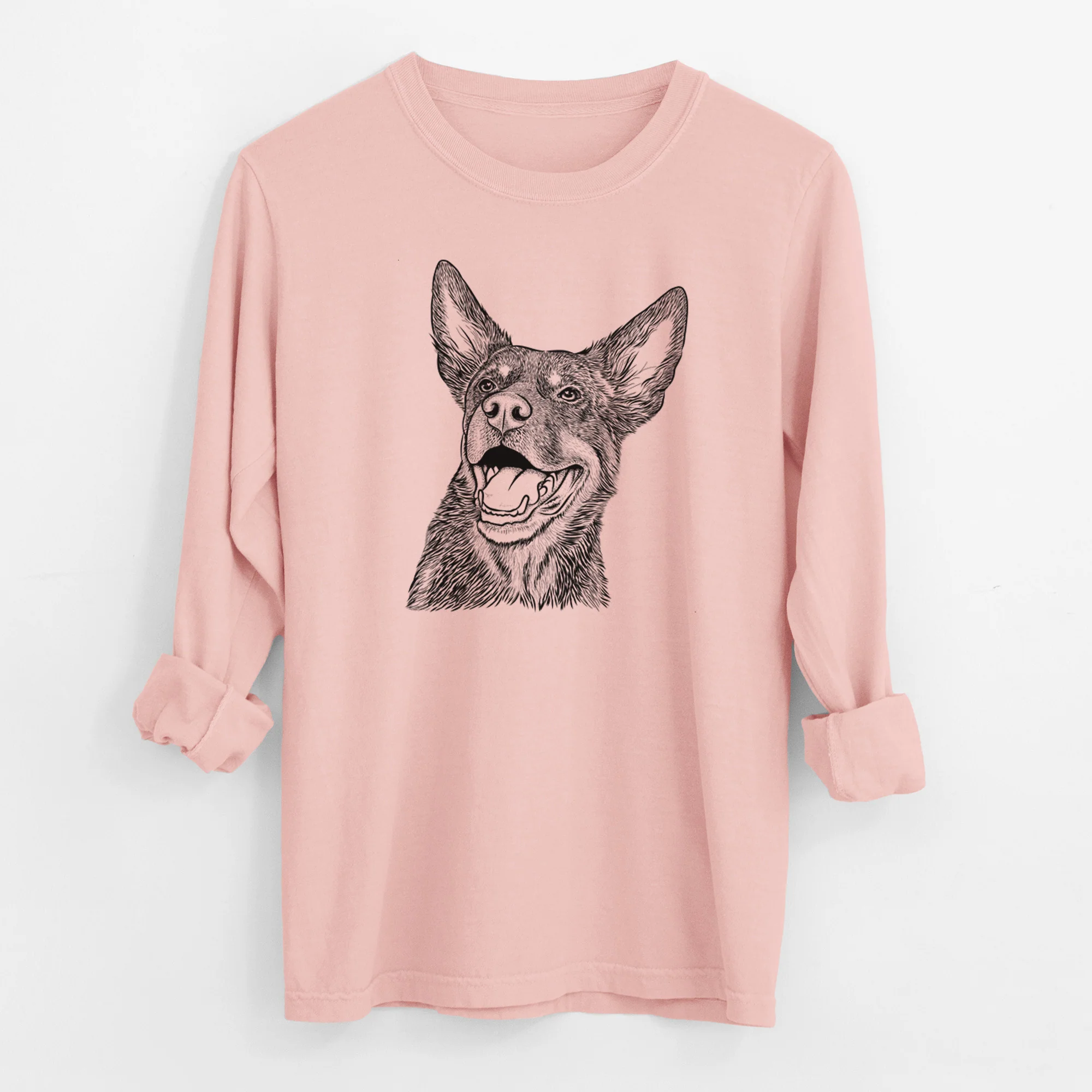 Bare Tucker the Australian Kelpie - Men's Heavyweight 100% Cotton Long Sleeve - Image 11