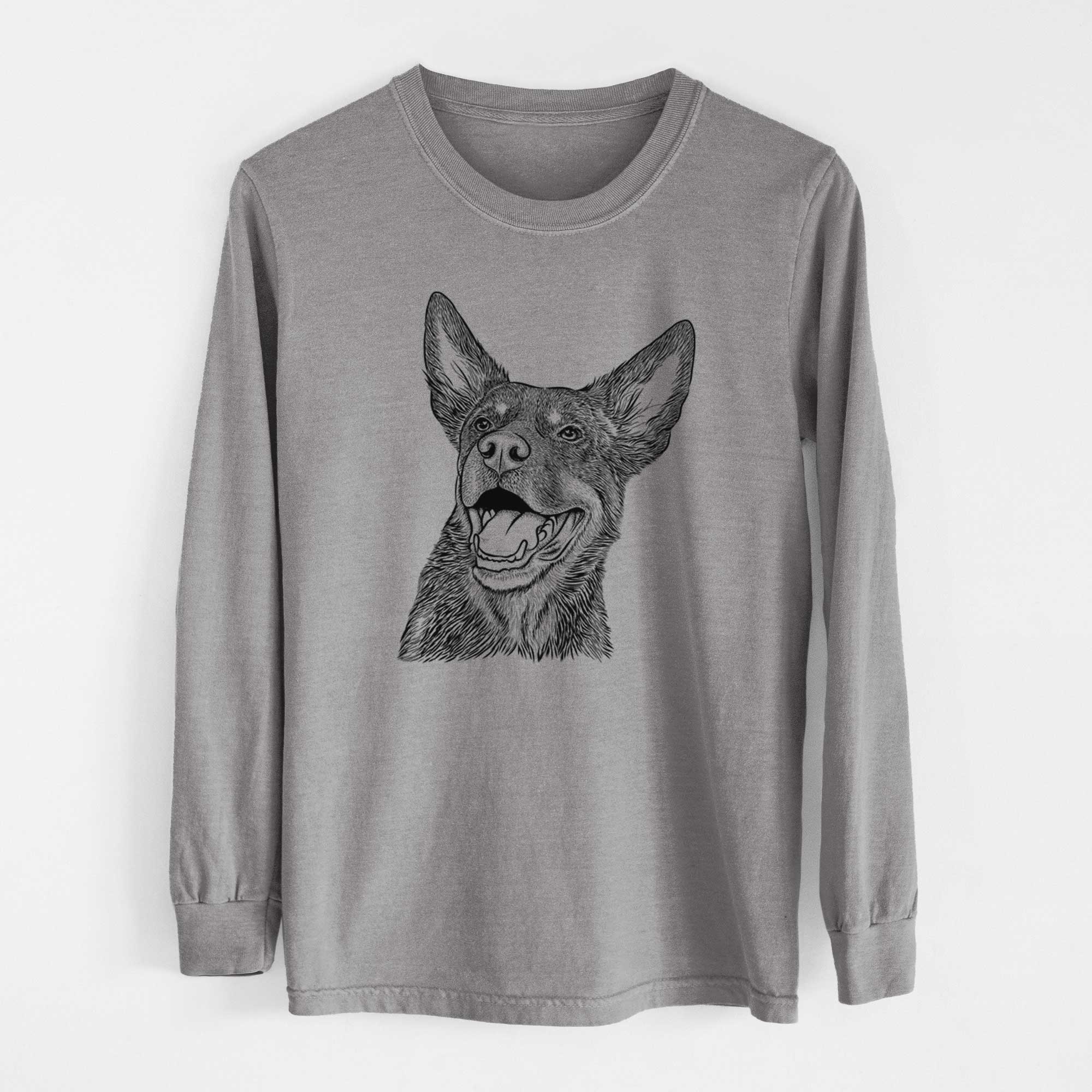 Bare Tucker the Australian Kelpie - Men's Heavyweight 100% Cotton Long Sleeve - Image 7