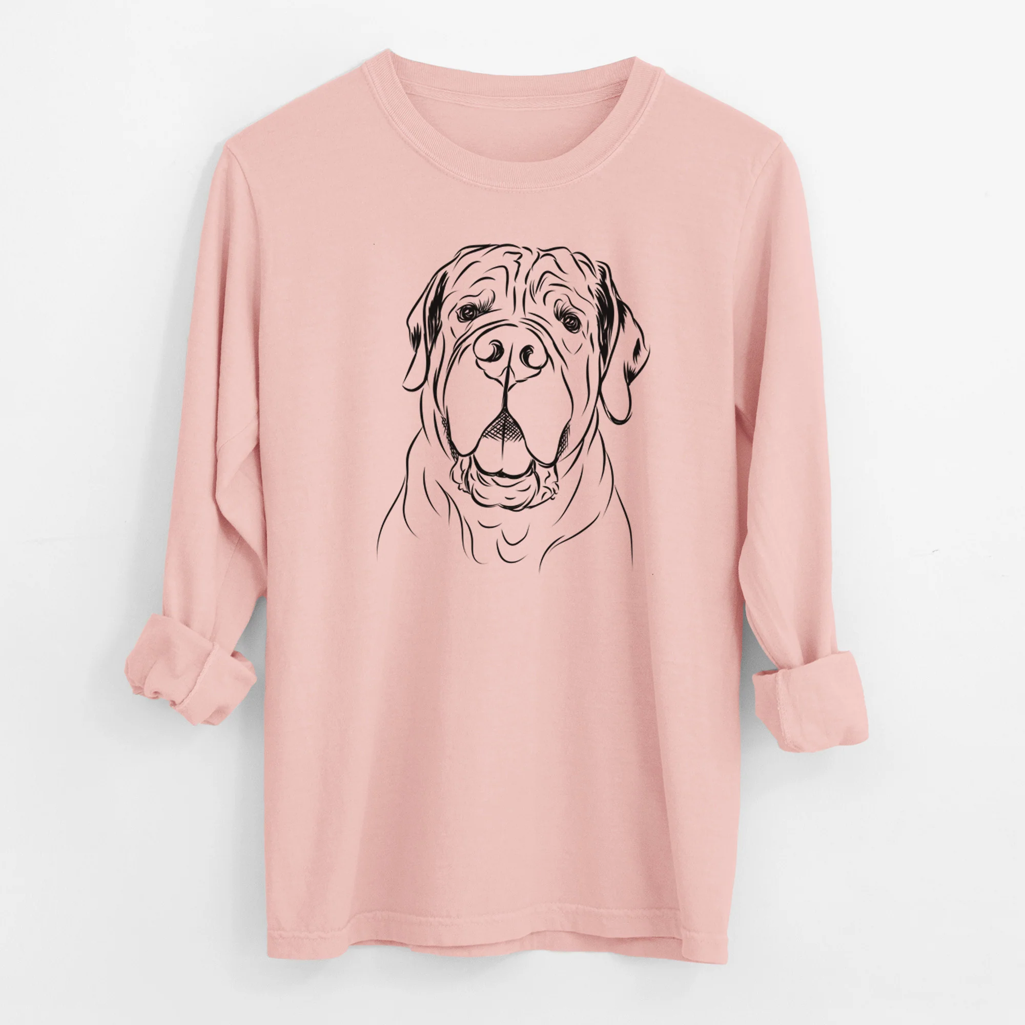 Bare Tufton the English Mastiff - Men's Heavyweight 100% Cotton Long Sleeve - Image 11