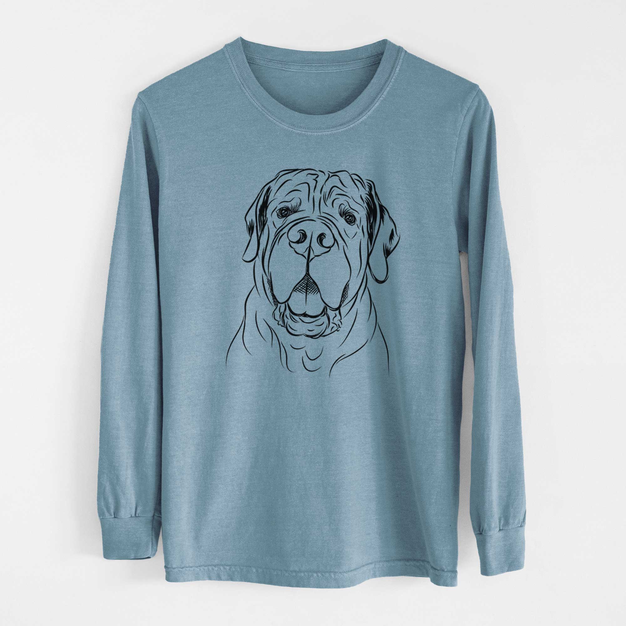 Bare Tufton the English Mastiff - Men's Heavyweight 100% Cotton Long Sleeve - Image 8