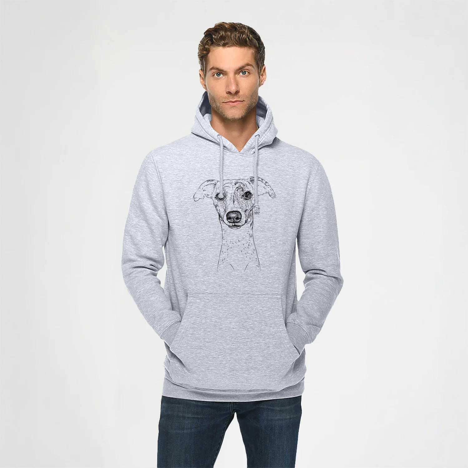 Twiggy the Whippet- Heavyweight Fleece Hoodie - Image 2
