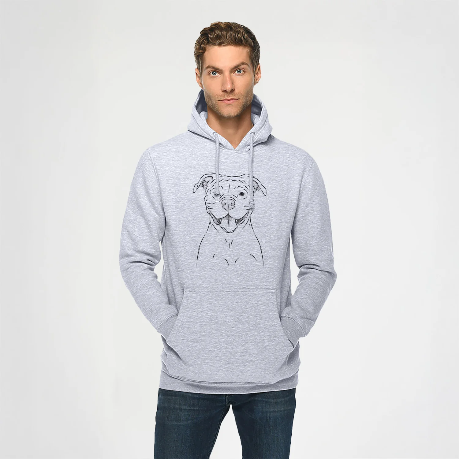 Tyson the American Bulldog- Heavyweight Fleece Hoodie - Image 2