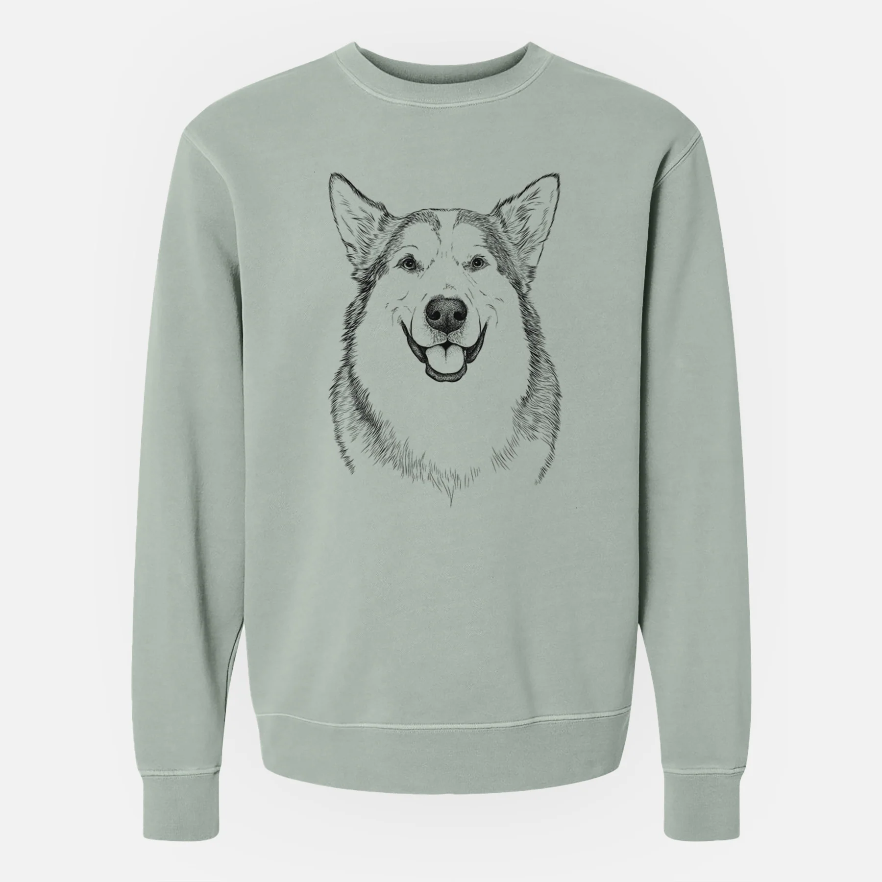 Bare Vader the Alaskan Malamute - Unisex Pigment Dyed Crew Sweatshirt - Image 5