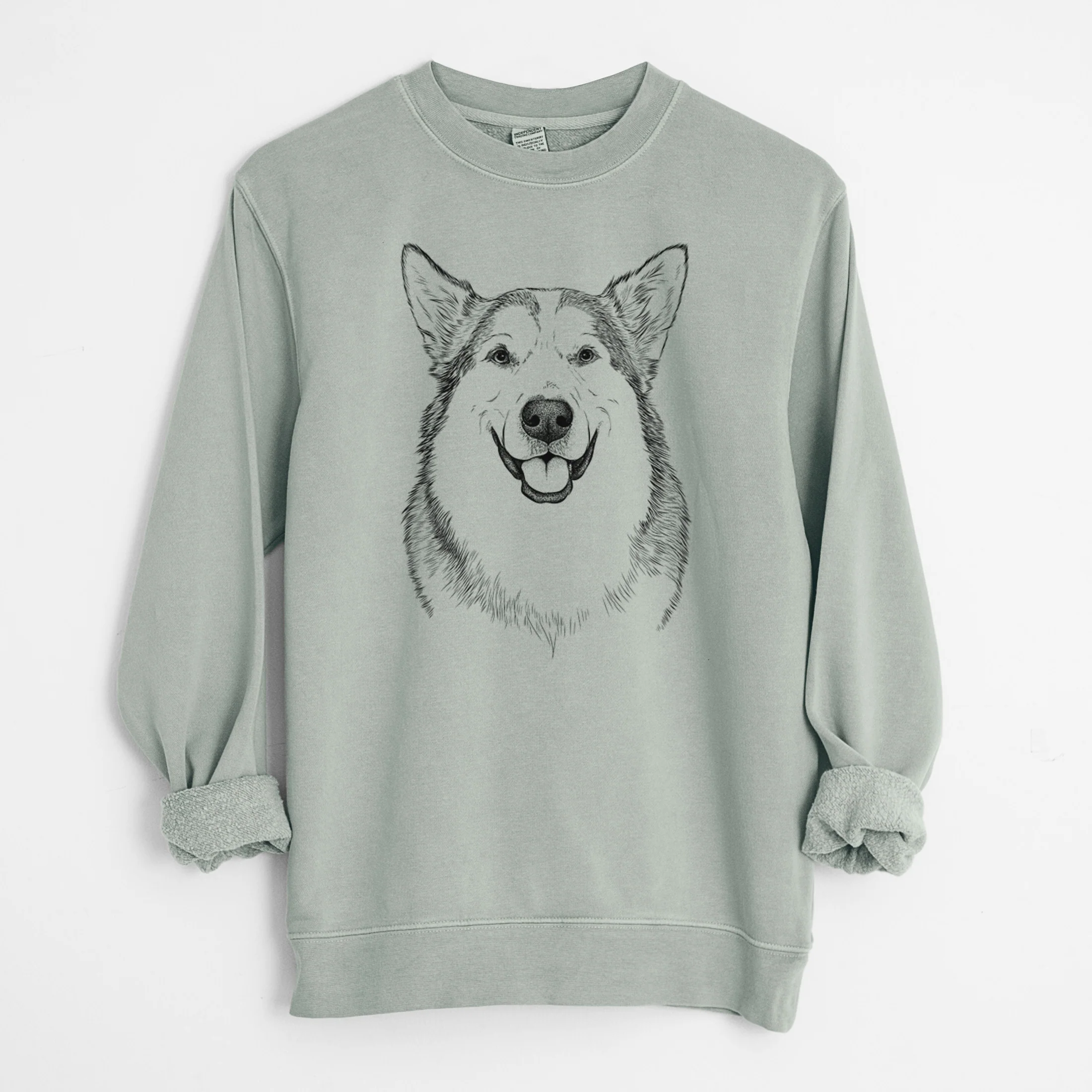 Bare Vader the Alaskan Malamute - Unisex Pigment Dyed Crew Sweatshirt - Image 7