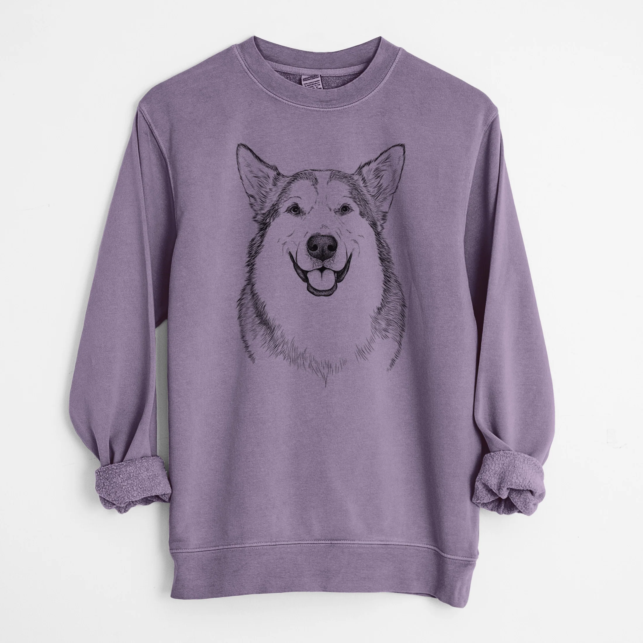 Bare Vader the Alaskan Malamute - Unisex Pigment Dyed Crew Sweatshirt - Image 9
