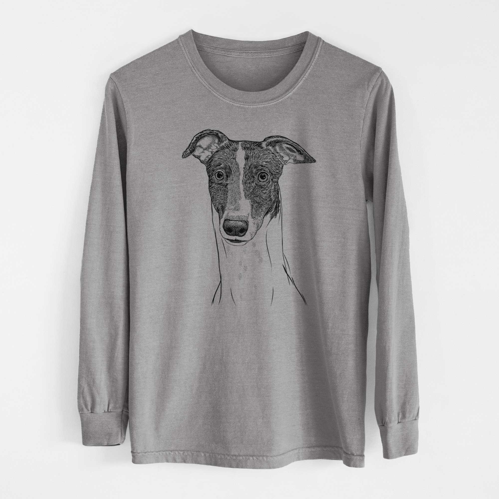 Bare Vyncent the Greyhound - Men's Heavyweight 100% Cotton Long Sleeve - Image 7