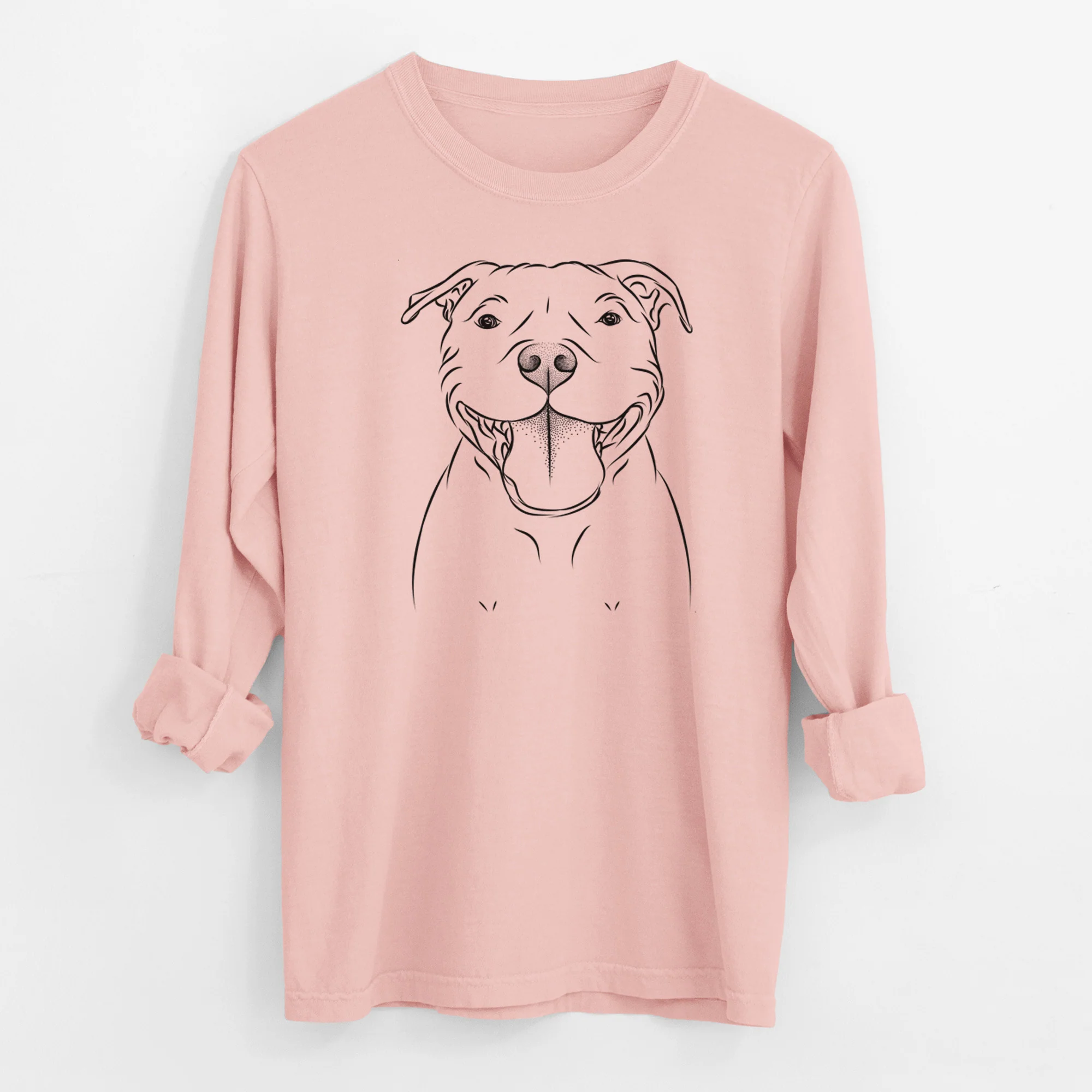 Bare Wafer the Staffordshire Bull Terrier - Men's Heavyweight 100% Cotton Long Sleeve - Image 11