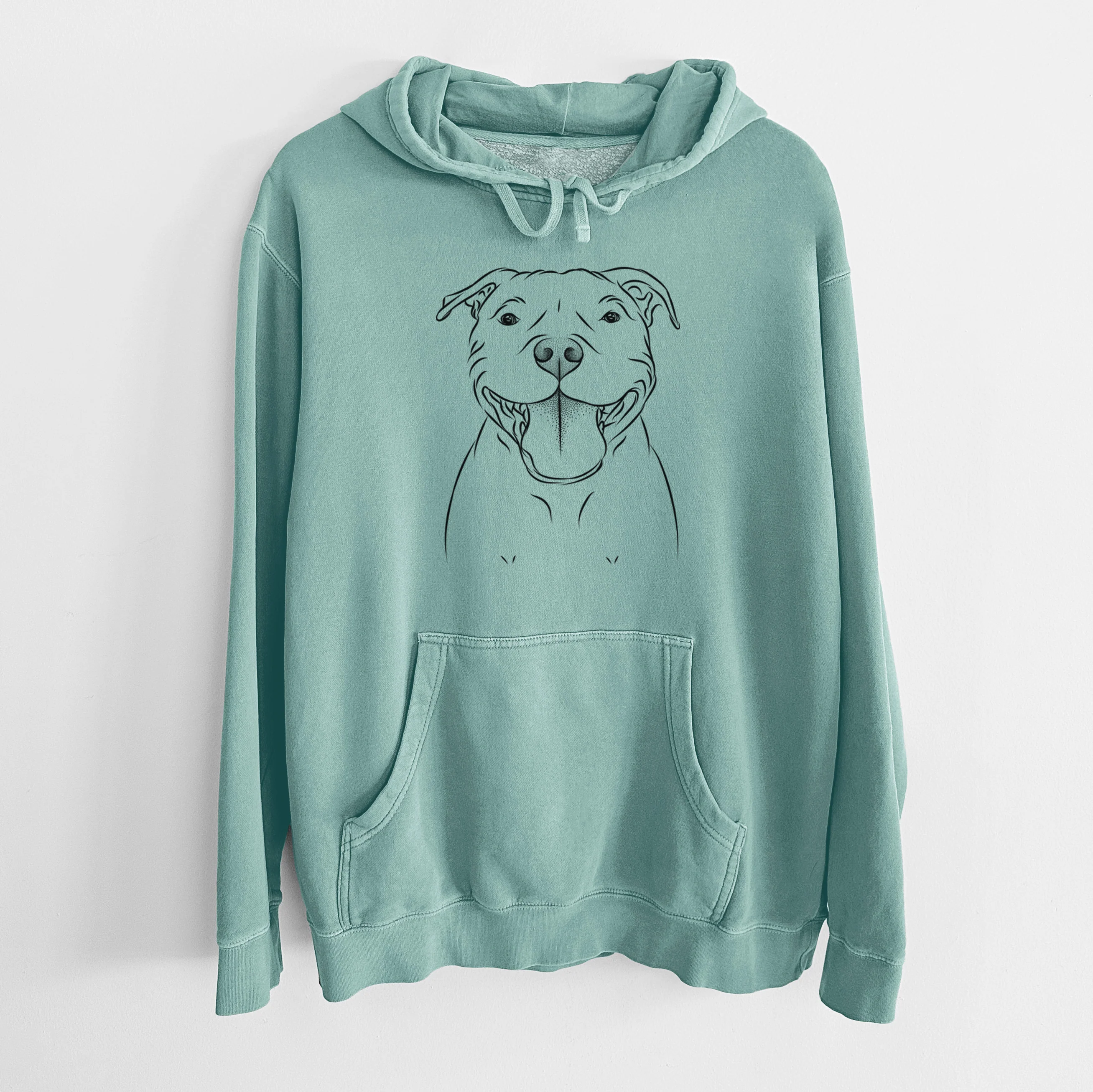 Bare Wafer the Staffordshire Bull Terrier - Unisex Pigment Dyed Hoodie - Image 10