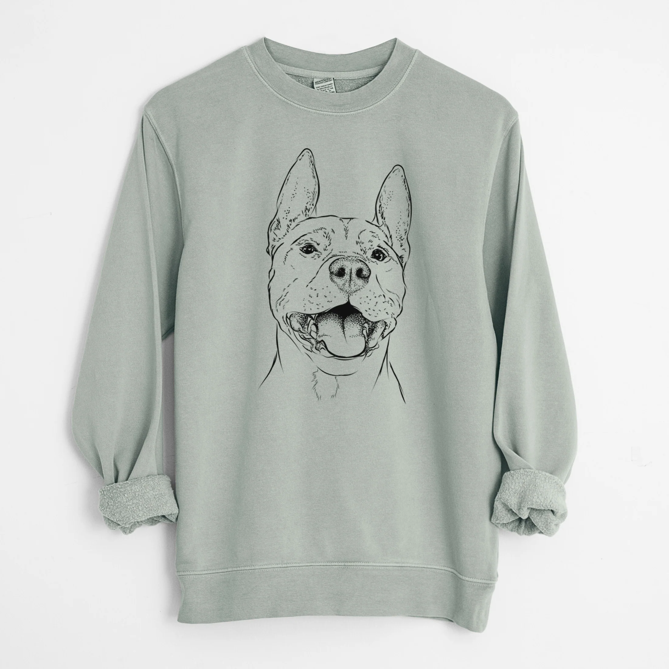 Bare Wally the Pitbull - Unisex Pigment Dyed Crew Sweatshirt - Image 7