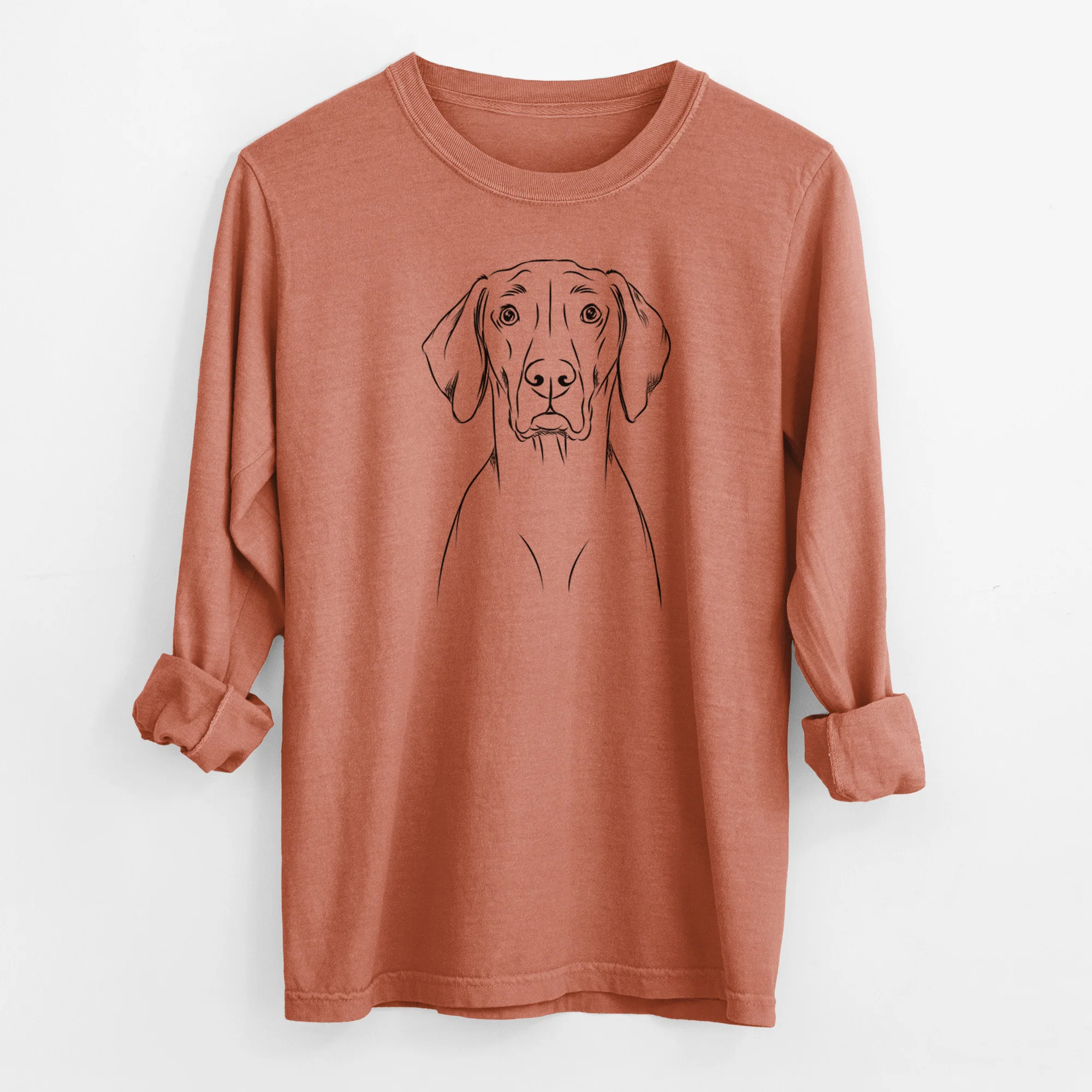Bare Walter the Weimaraner - Men's Heavyweight 100% Cotton Long Sleeve - Image 13
