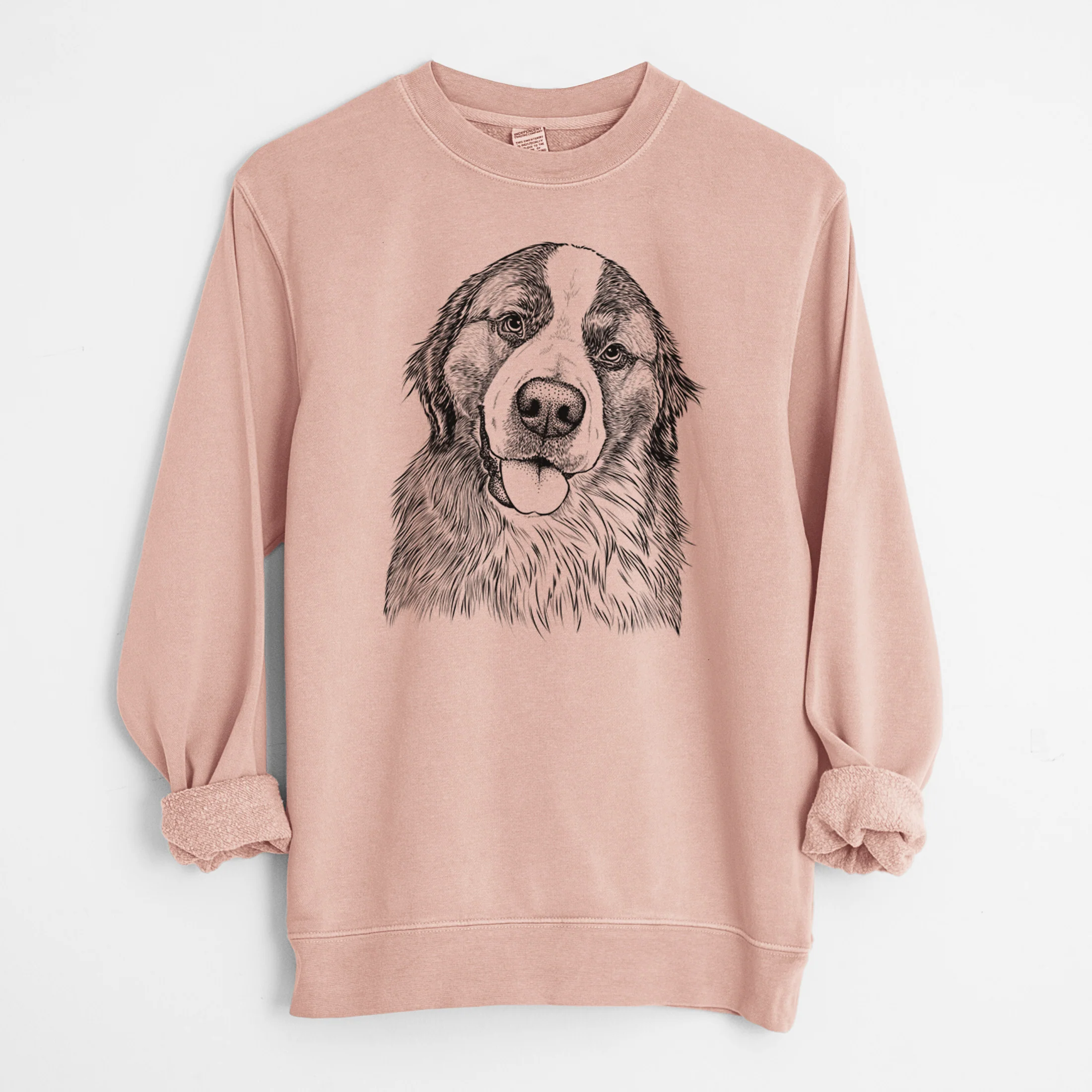 Bare Walter the Bernese Mountain Dog Mix - Unisex Pigment Dyed Crew Sweatshirt - Image 6