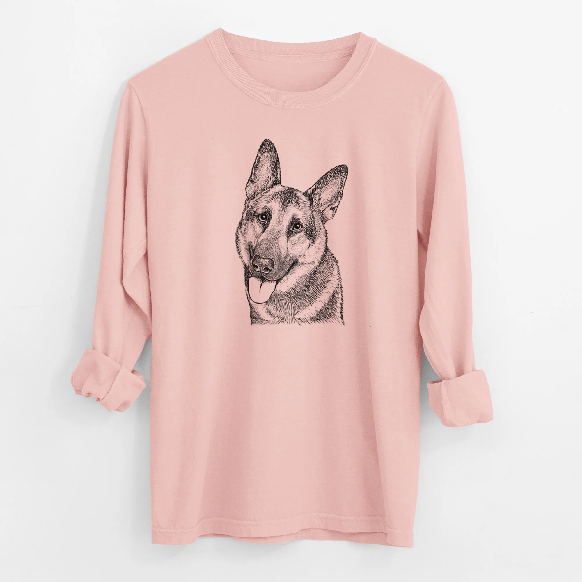 Bare Whitaker the German Shepherd - Men's Heavyweight 100% Cotton Long Sleeve - Image 11
