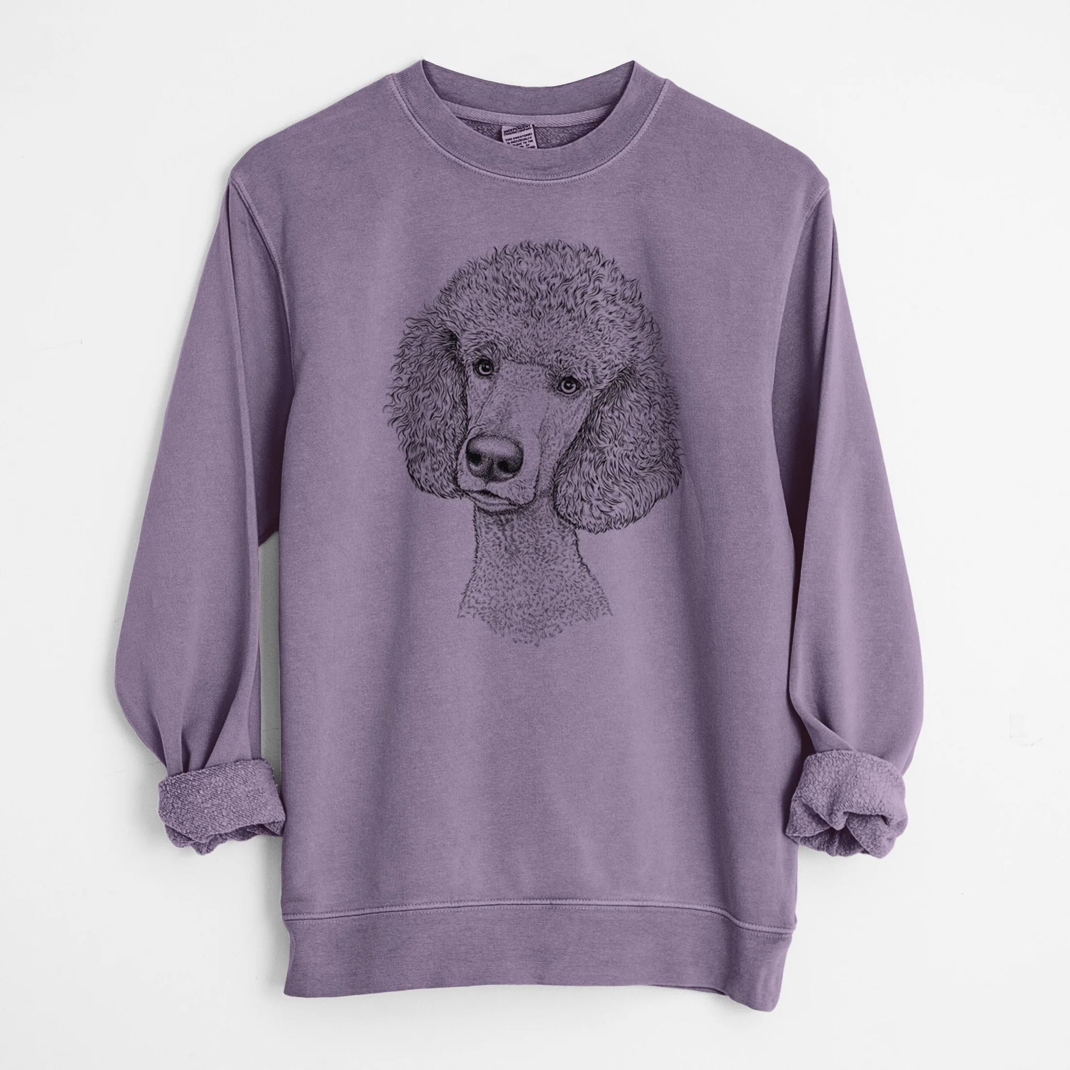 Bare Yuki the Poodle - Unisex Pigment Dyed Crew Sweatshirt - Image 9