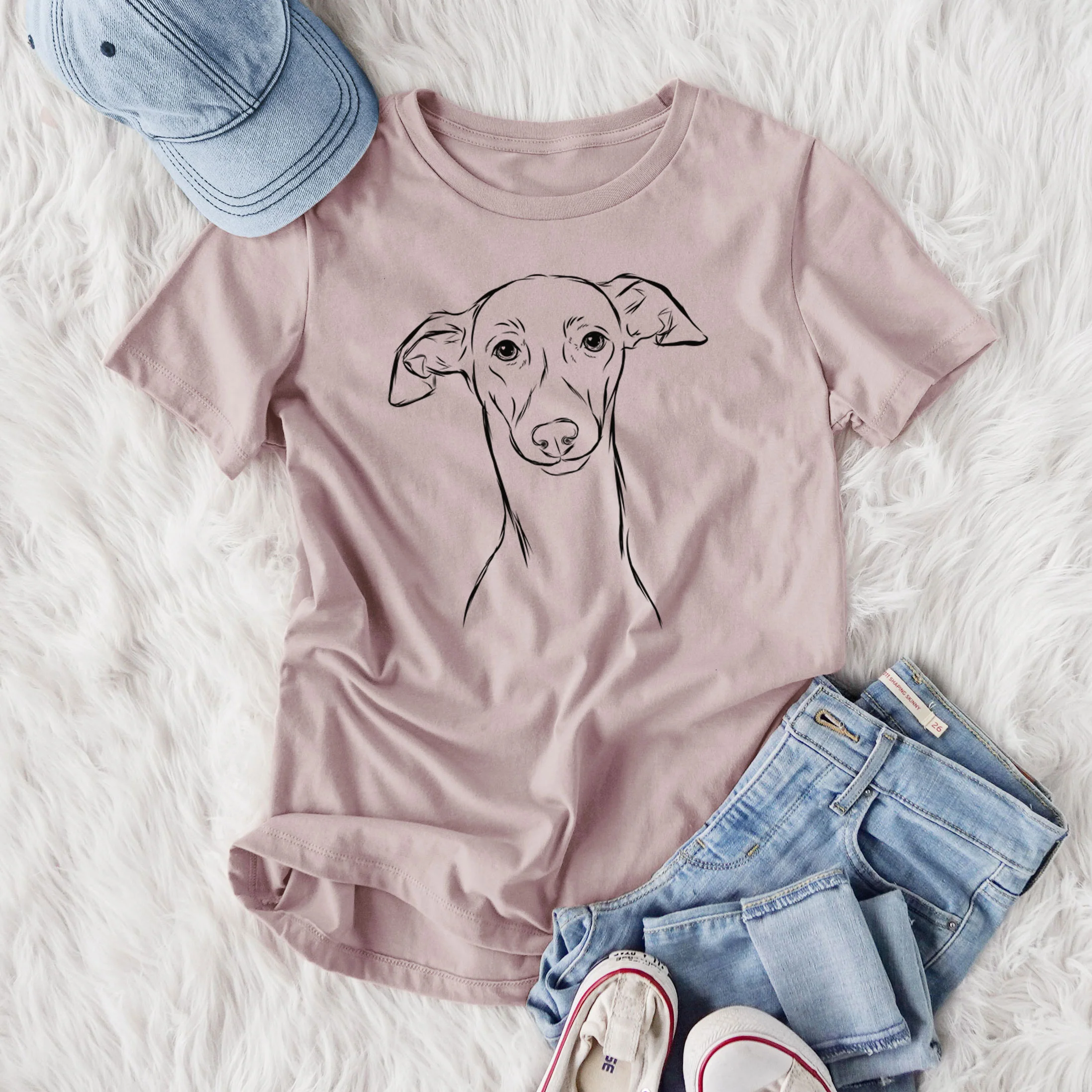 Bare Ziggie the Italian Greyhound - Women's Lightweight Relaxed Fit 100% Cotton Crewneck - Image 4