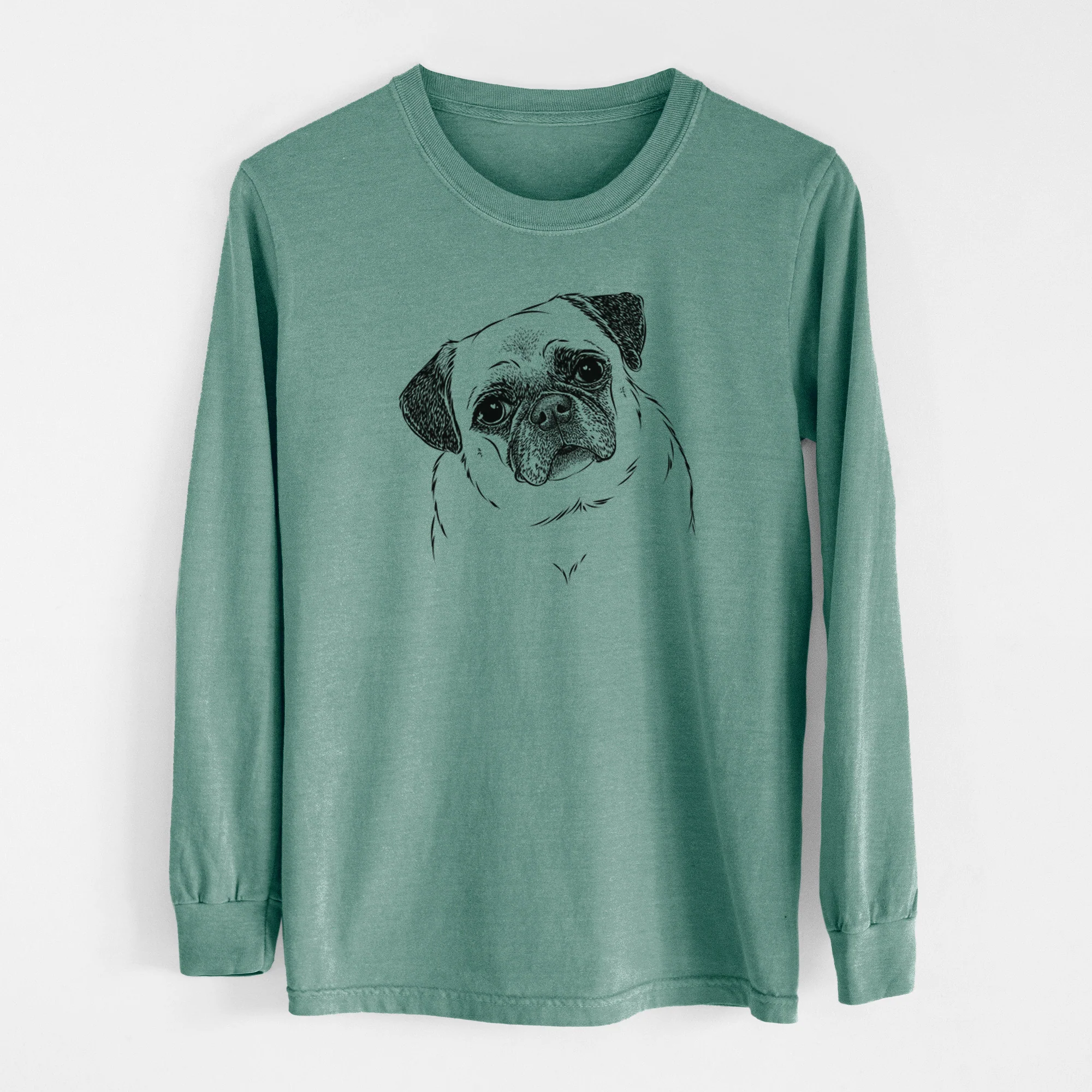 Bare Zoey the Pug - Men's Heavyweight 100% Cotton Long Sleeve - Image 12