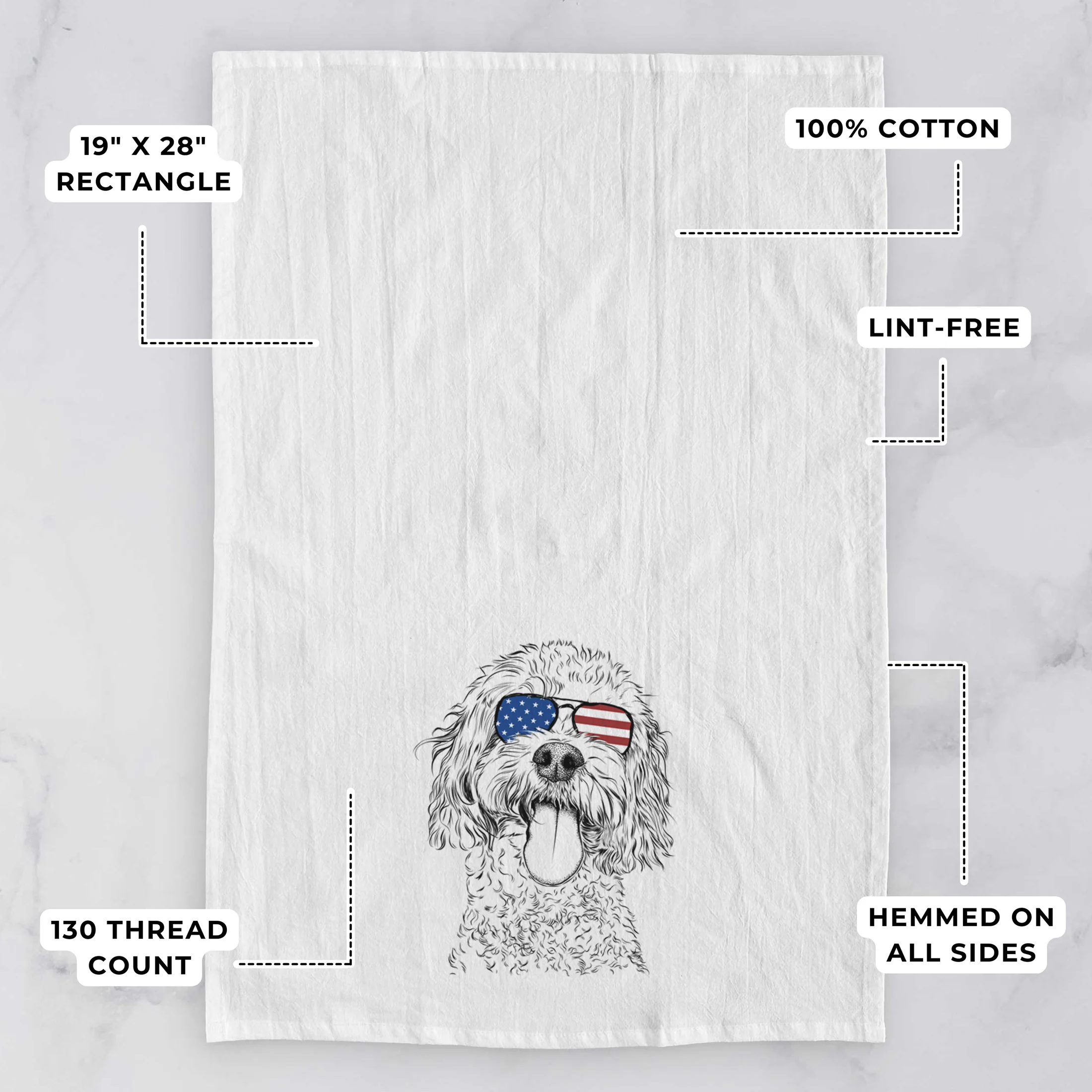 Barney the Cavachon Tea Towel - Image 3