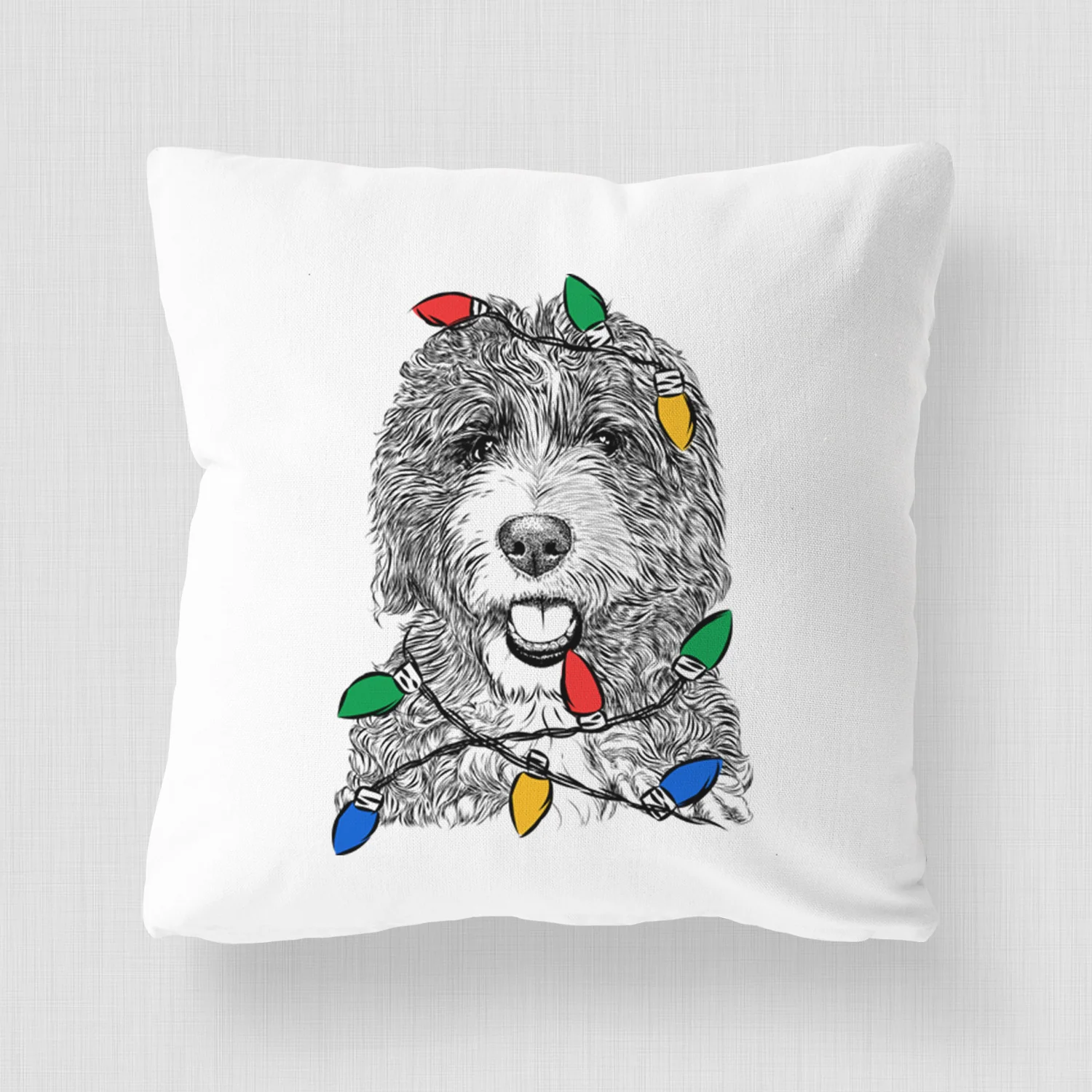 Bash the Bernedoodle - Throw Pillow Cover - Image 4