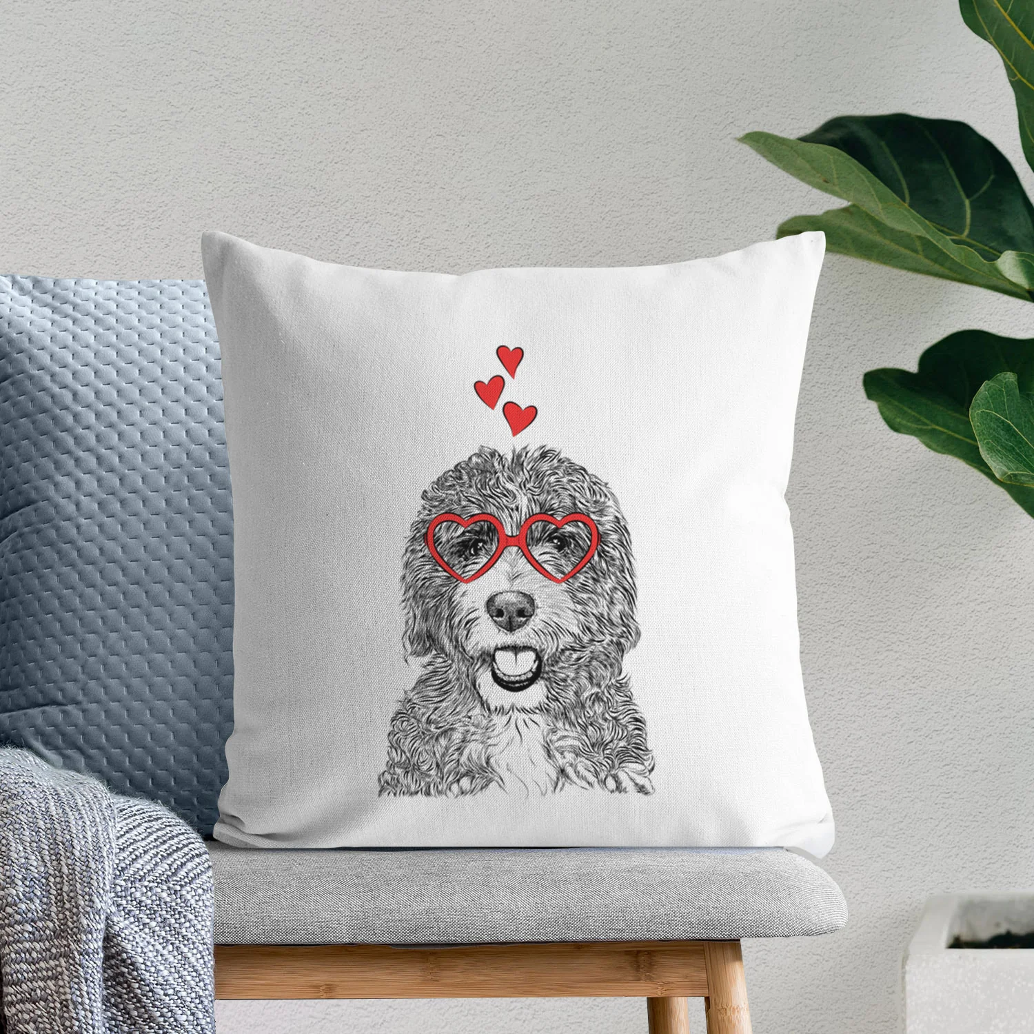 Bash the Bernedoodle - Throw Pillow Cover - Image 7
