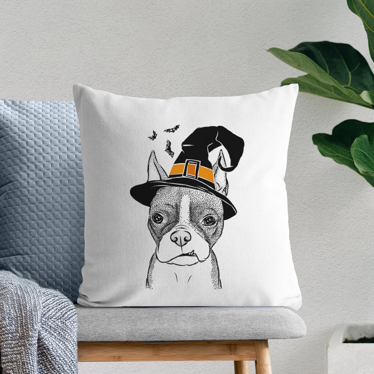 Bean the Boston Terrier - Throw Pillow Cover - Image 8