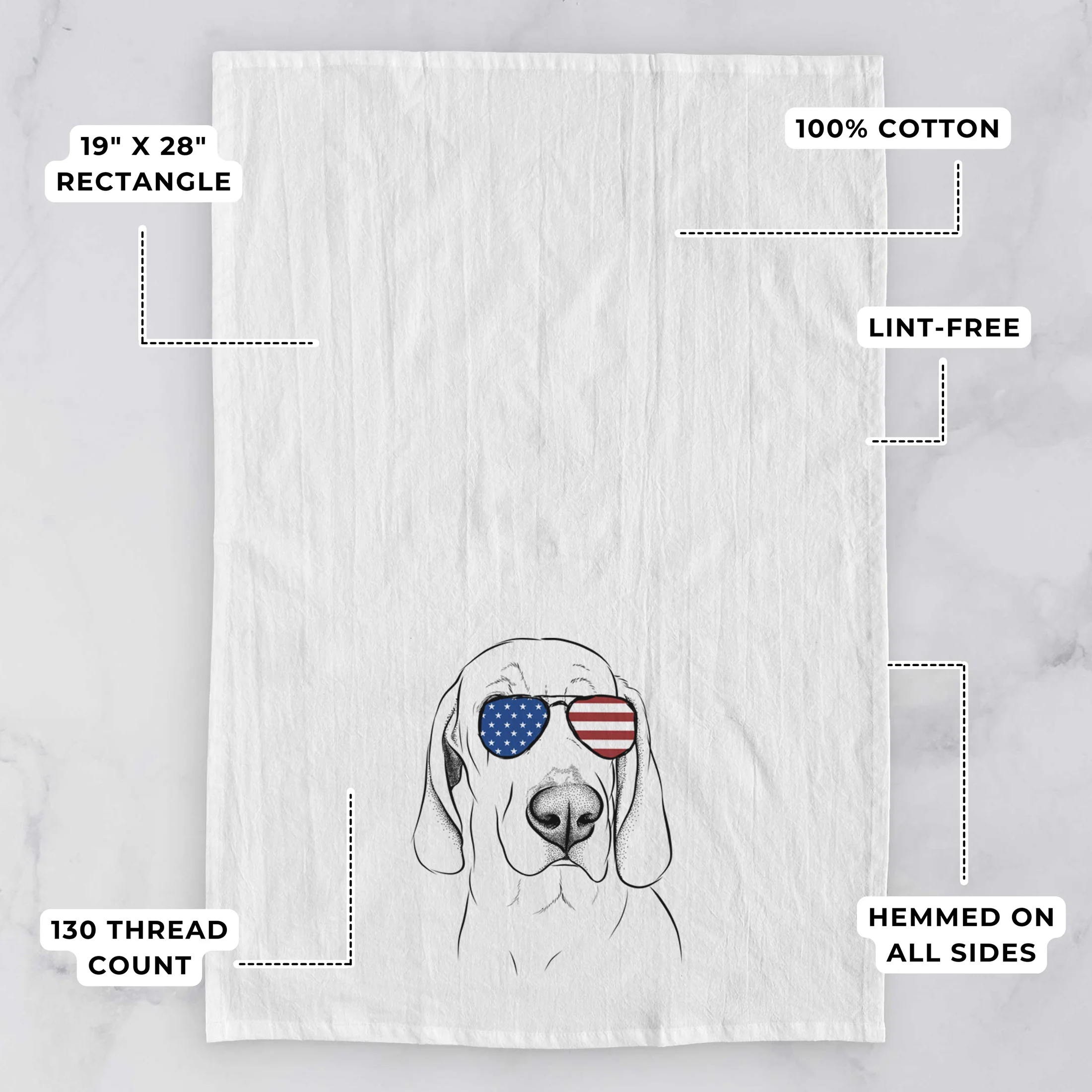 Beauregard the American Redbone Coonhound Tea Towel - Image 3