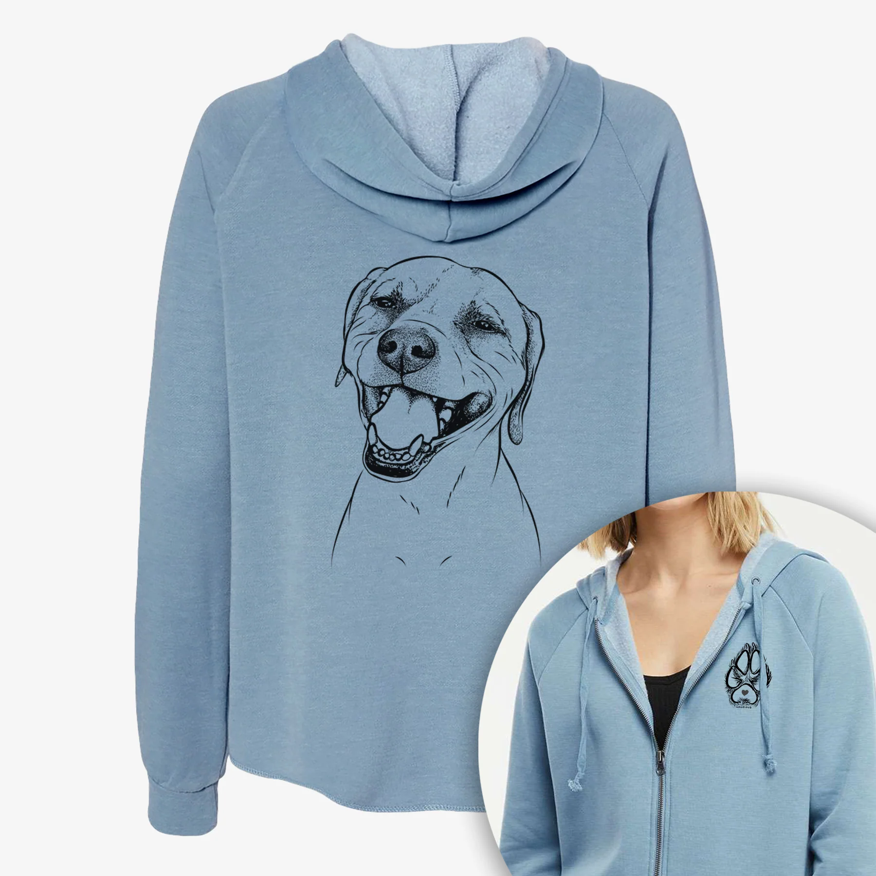 Beemer the Boxer Pitbull Terrier Mix - Women's Cali Wave Zip-Up Sweatshirt