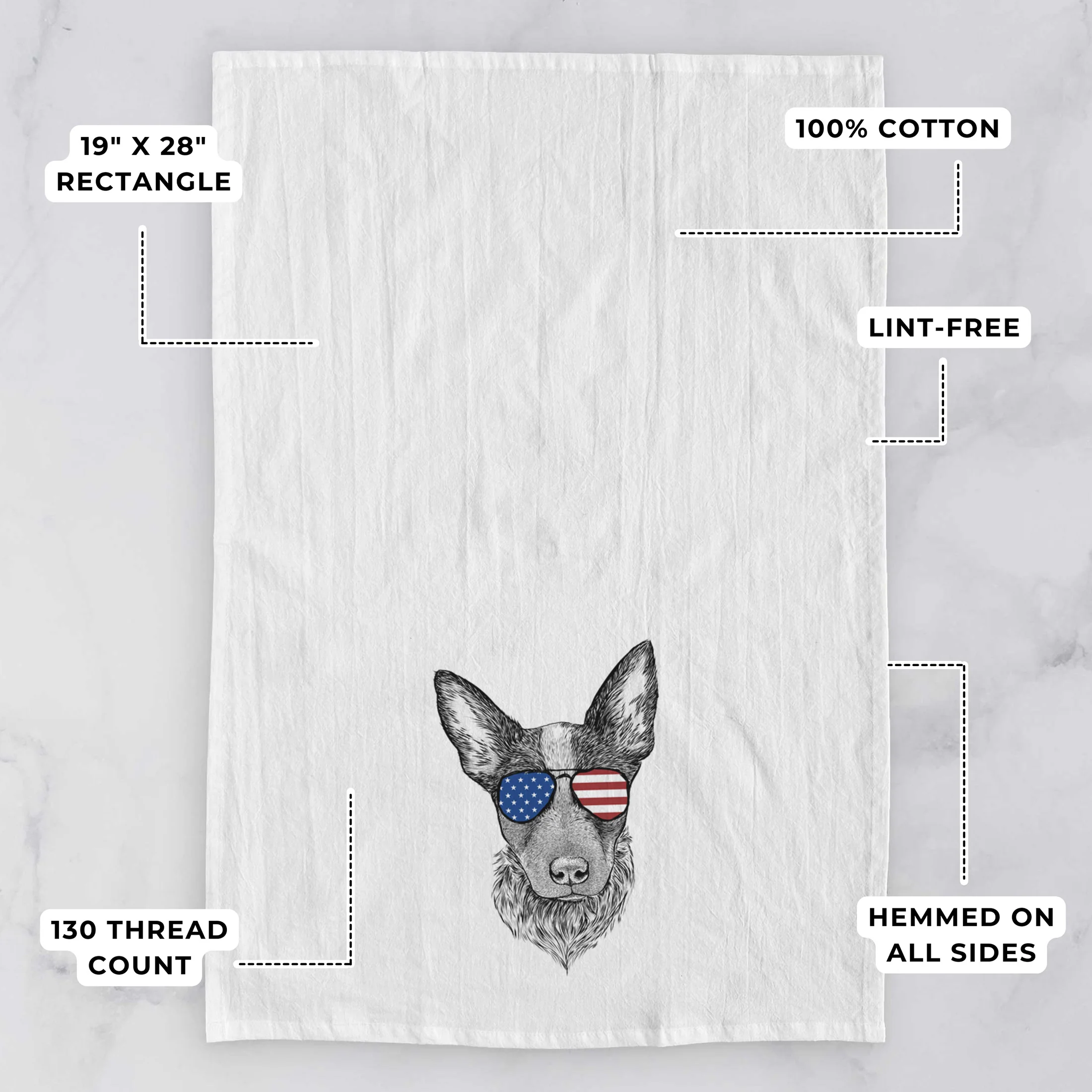Bella the Blue Heeler Puppy Tea Towel - Image 3